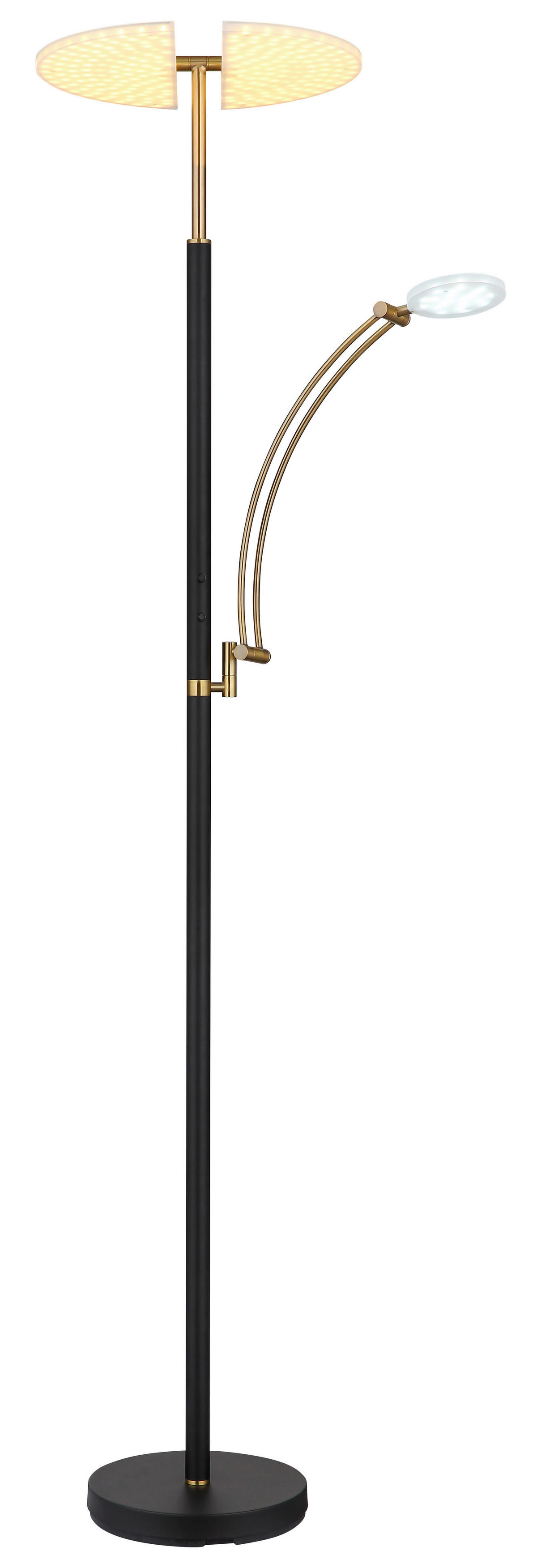 GLOBO LED-Deckenfluter bronze Chrom Kunststoff Metall B/H/T: ca. 80x183x40,5 cm 1 Brennstellen TIRANA - Chrom/bronze (80,00/183,00/40,50cm) - GLOBO