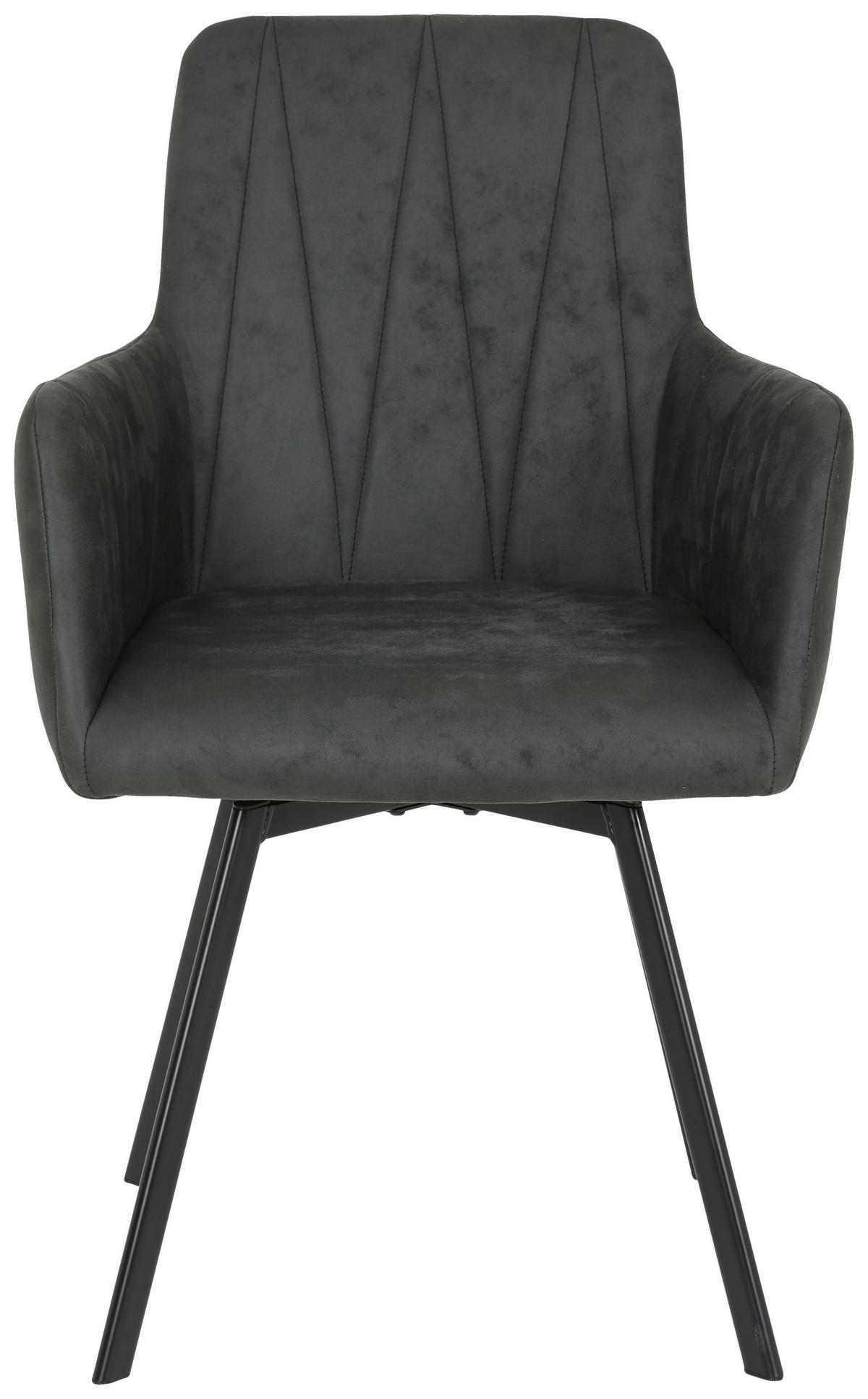 Stuhl Gesa 2er Set anthrazit Vintage Microfaser B/H/T: ca. 56x88x64 cm Gesa 2er Set - schwarz/anthrazit (56,00/88,00/64,00cm) - Hela