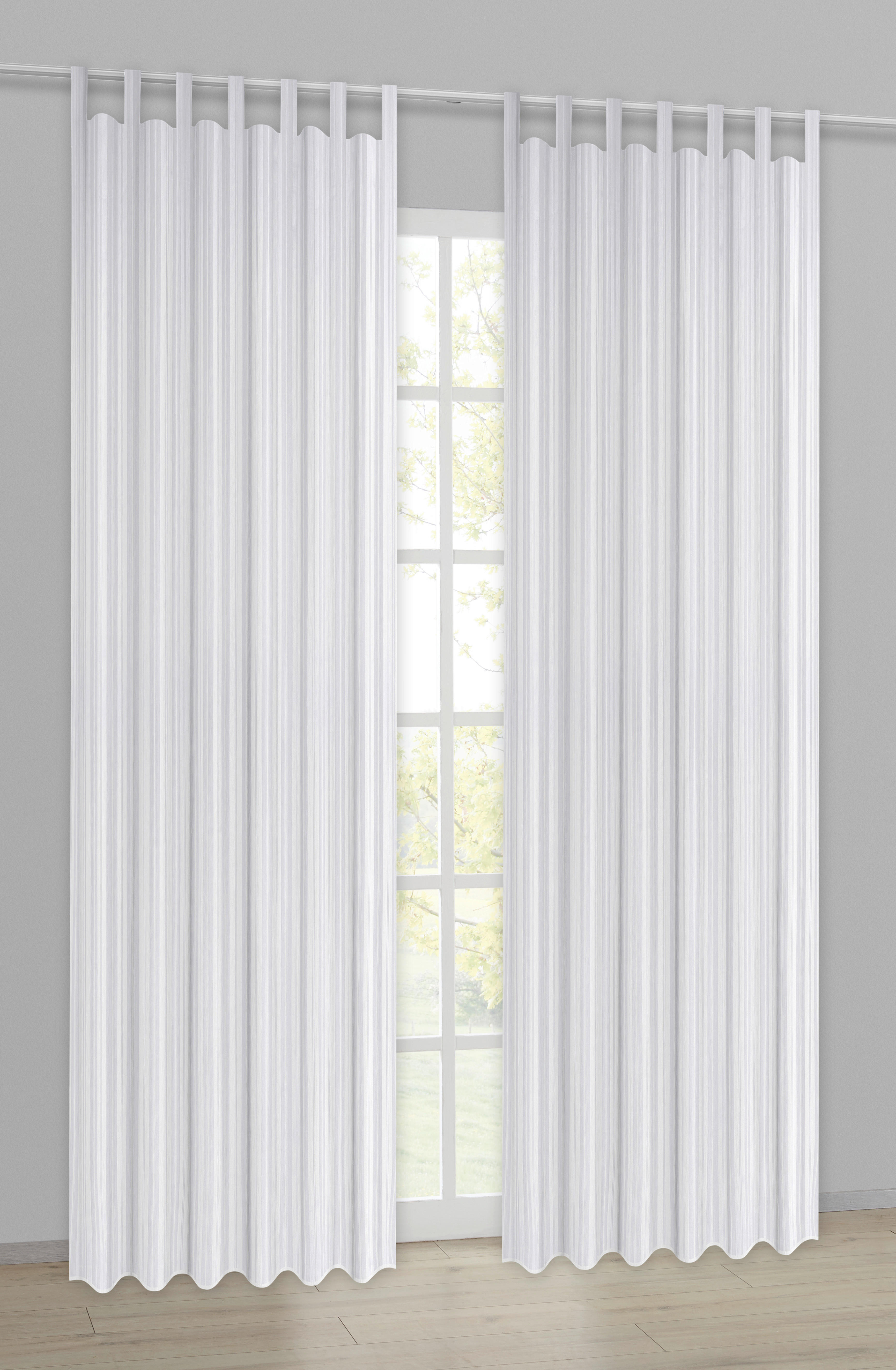 Schlaufenvorhang New Stripe weiß B/L: ca. 140x245 cm New Stripe - weiß (140,00/245,00cm)