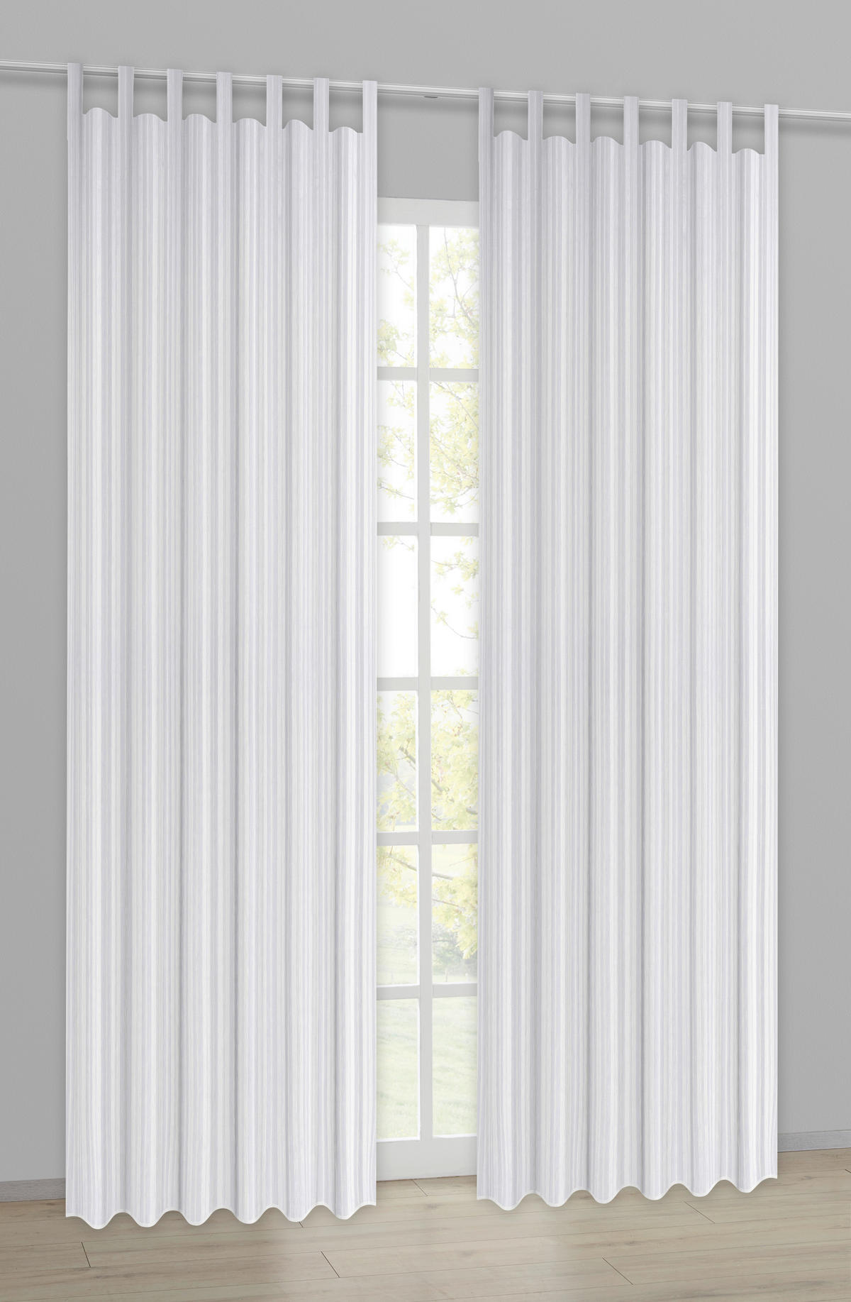 Schlaufenvorhang New Stripe weiß B/L: ca. 140x245 cm New Stripe - weiß (140,00/245,00cm)