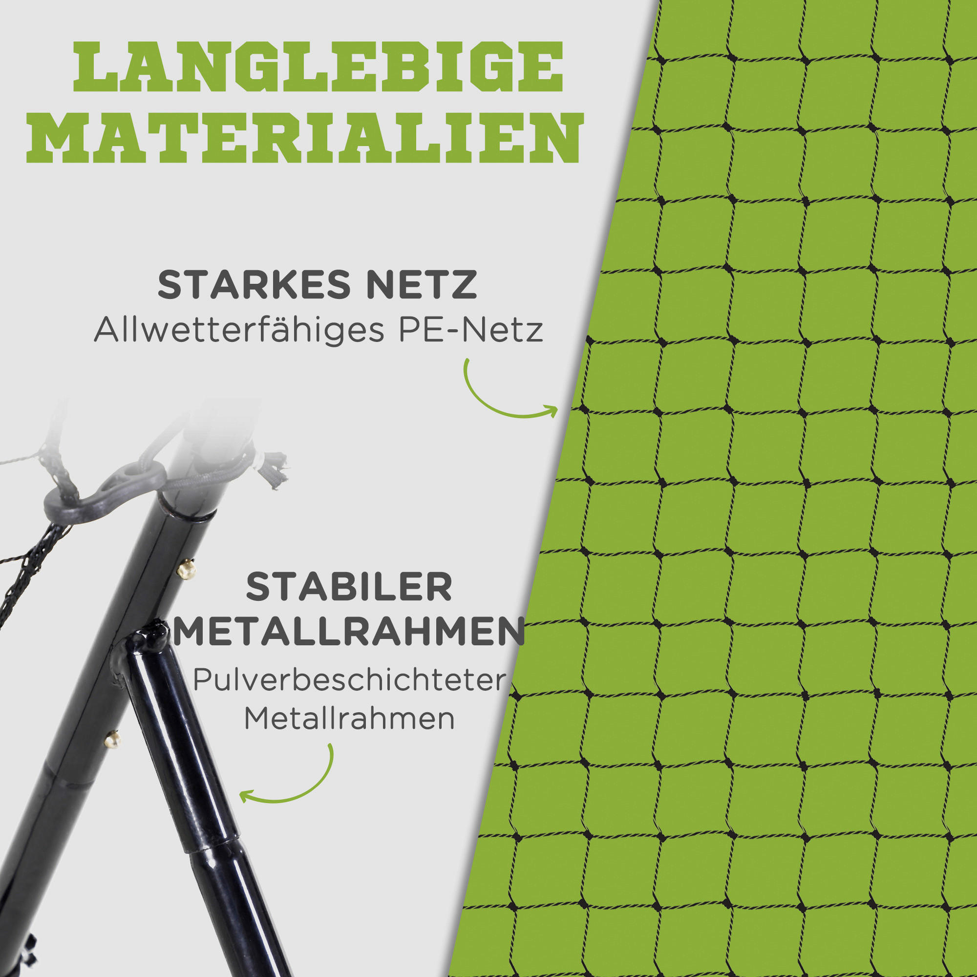HOMCOM Rebounder schwarz Polyethylen B/H/L: ca. 90x174x123 cm Rebounder - schwarz (123,00/90,00/174,00cm) - HOMCOM