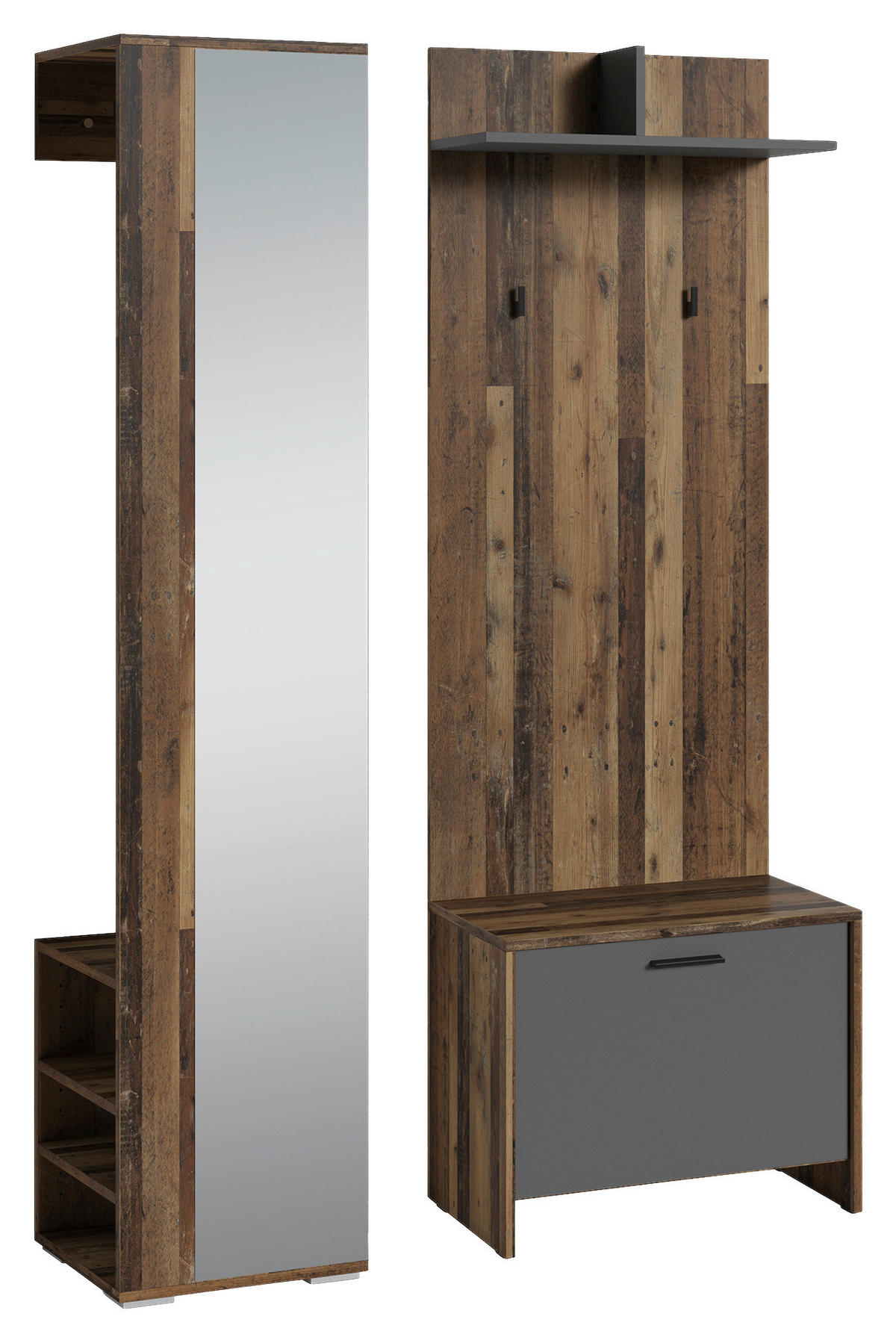Garderobenset BEN Set 3-tlg. anthrazit BEN Set 3-tlg. - anthrazit - byLIVING