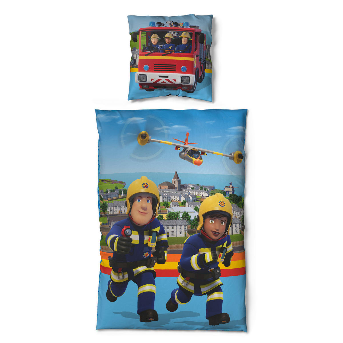 Microfaser Bettwäsche Bettwäsche_Feuerwehrmann_Sam - multicolor (135,00/200,00cm) - Feuerwehrmann Sam