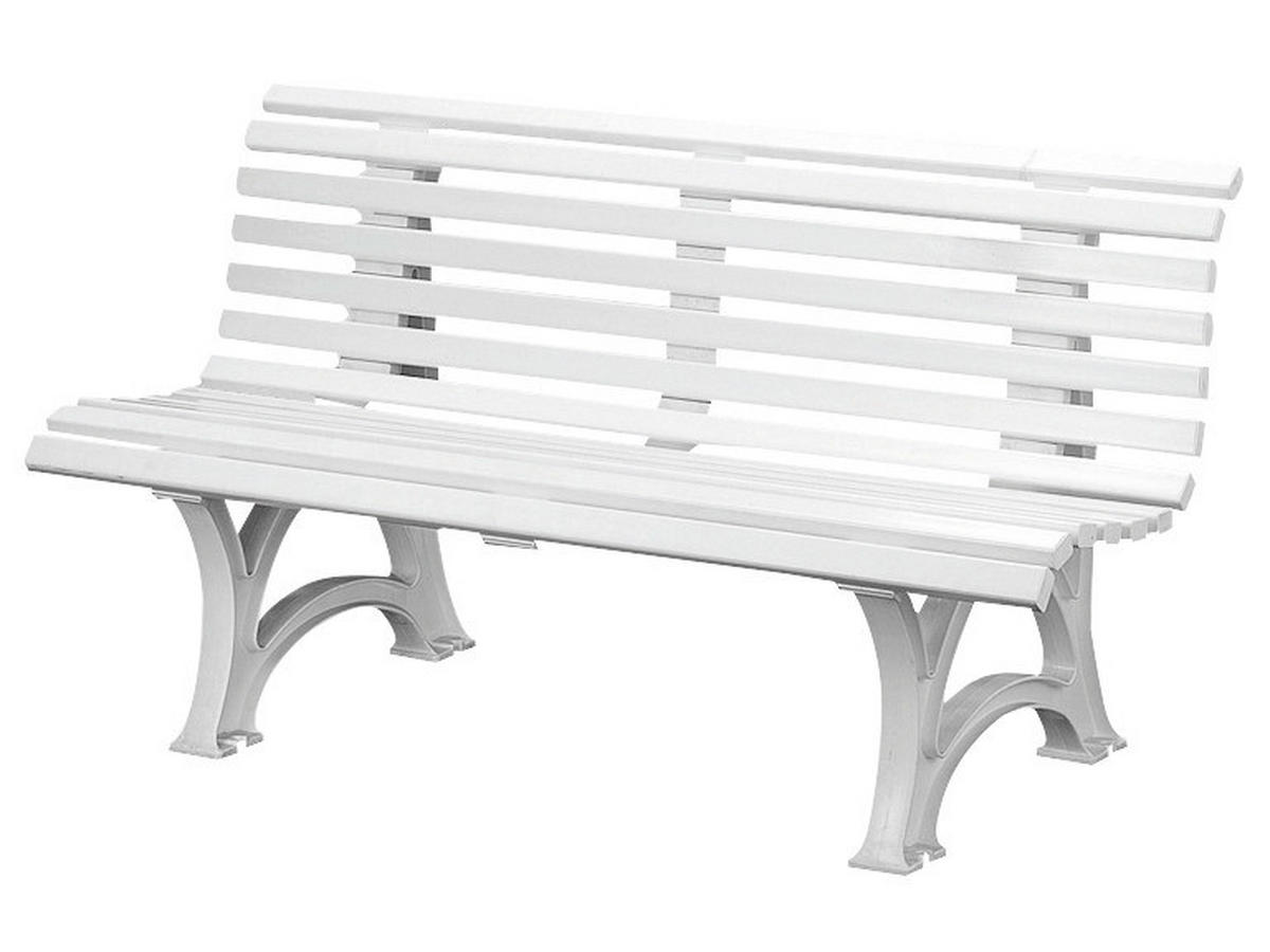 Blome Sitzbank Helgoland weiß Kunststoff B/H/L: ca. 64x80x150 cm Helgoland - weiß (150,00/64,00/80,00cm) - Blome