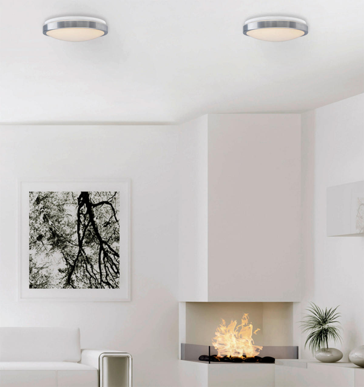 Näve Leuchten LED-Deckenleuchte silber Metall Kunststoff B/H/T/D: ca. 34x10x34x34 cm LONDON - silber (34,00/10,00/34,00cm) - Näve Leuchten