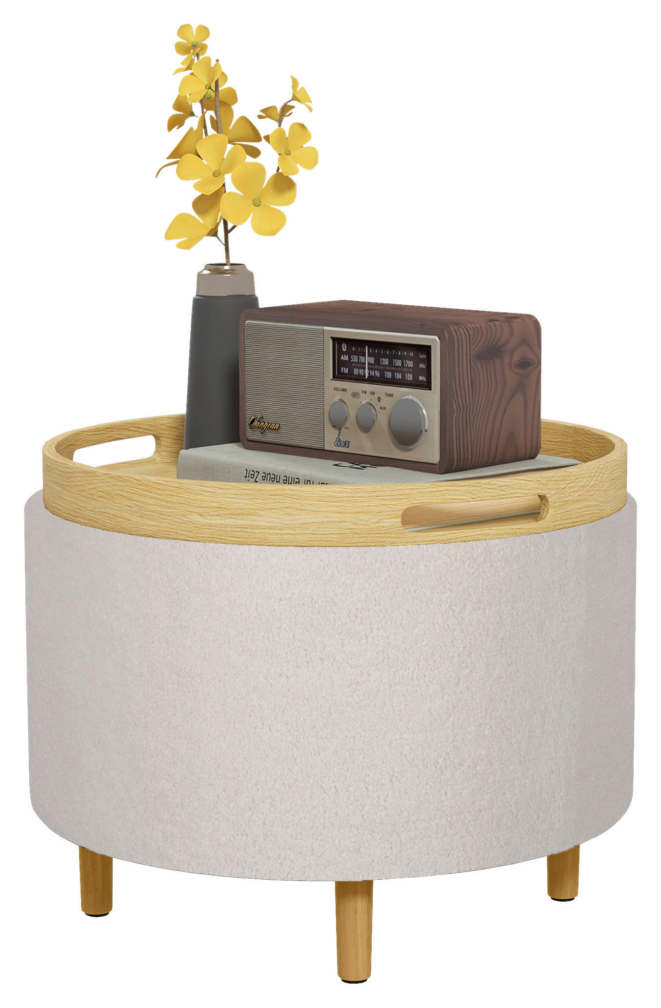 HOMCOM Hocker weiß B/H/L: ca. 56x56x42 cm Sitzhocker - weiß (42,00/56,00/56,00cm) - HOMCOM