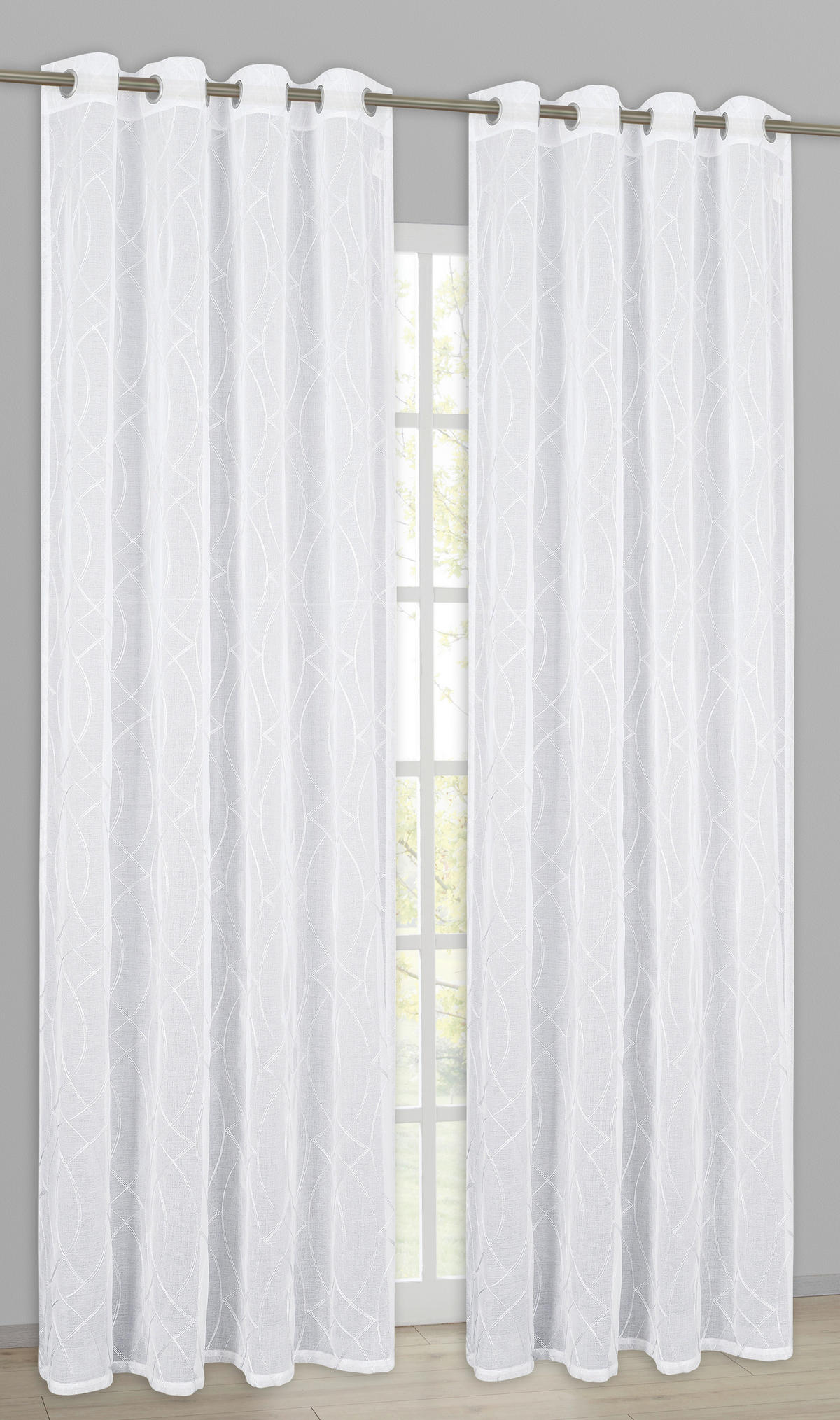 Ösenvorhang Mona weiß B/L: ca. 135x245 cm Mona - weiß (135,00/245,00cm) - home Topline