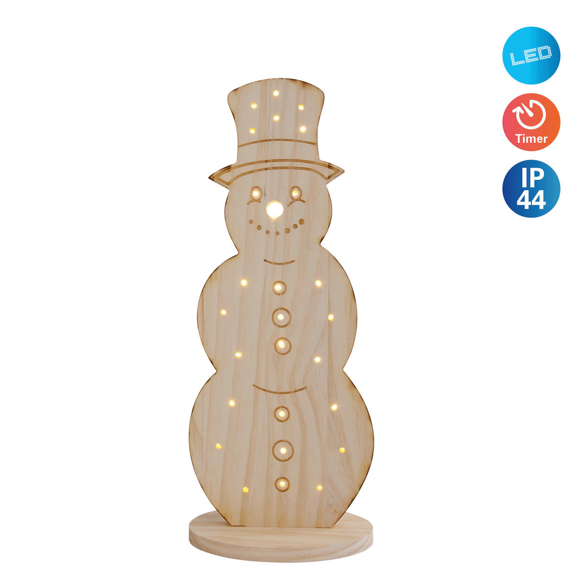 Näve Leuchten LED-Dekoleuchte Snowy natur Holz B/H/T: ca. 13x50x20 cm Snowy - natur (13,00/50,00/20,00cm) - Näve Leuchten