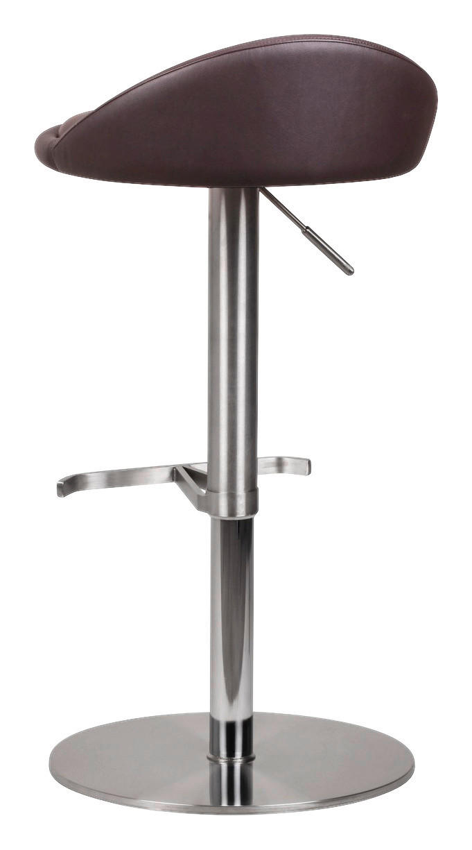 Barhocker braun Edelstahl Kunstleder Edelstahl Edelstahl Barhocker - braun/Edelstahl - Wohnling