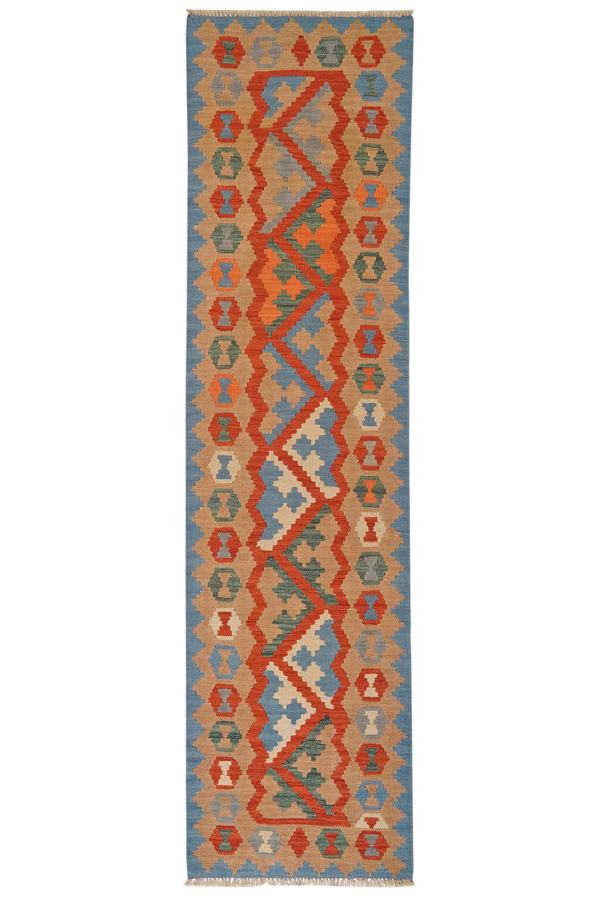 PersaTepp Teppich Kelim Gashgai rot B/H/L: ca. 77x1x288 cm Kelim Gashgai - beige/rot (288,00/77,00/1,00cm) - PersaTepp