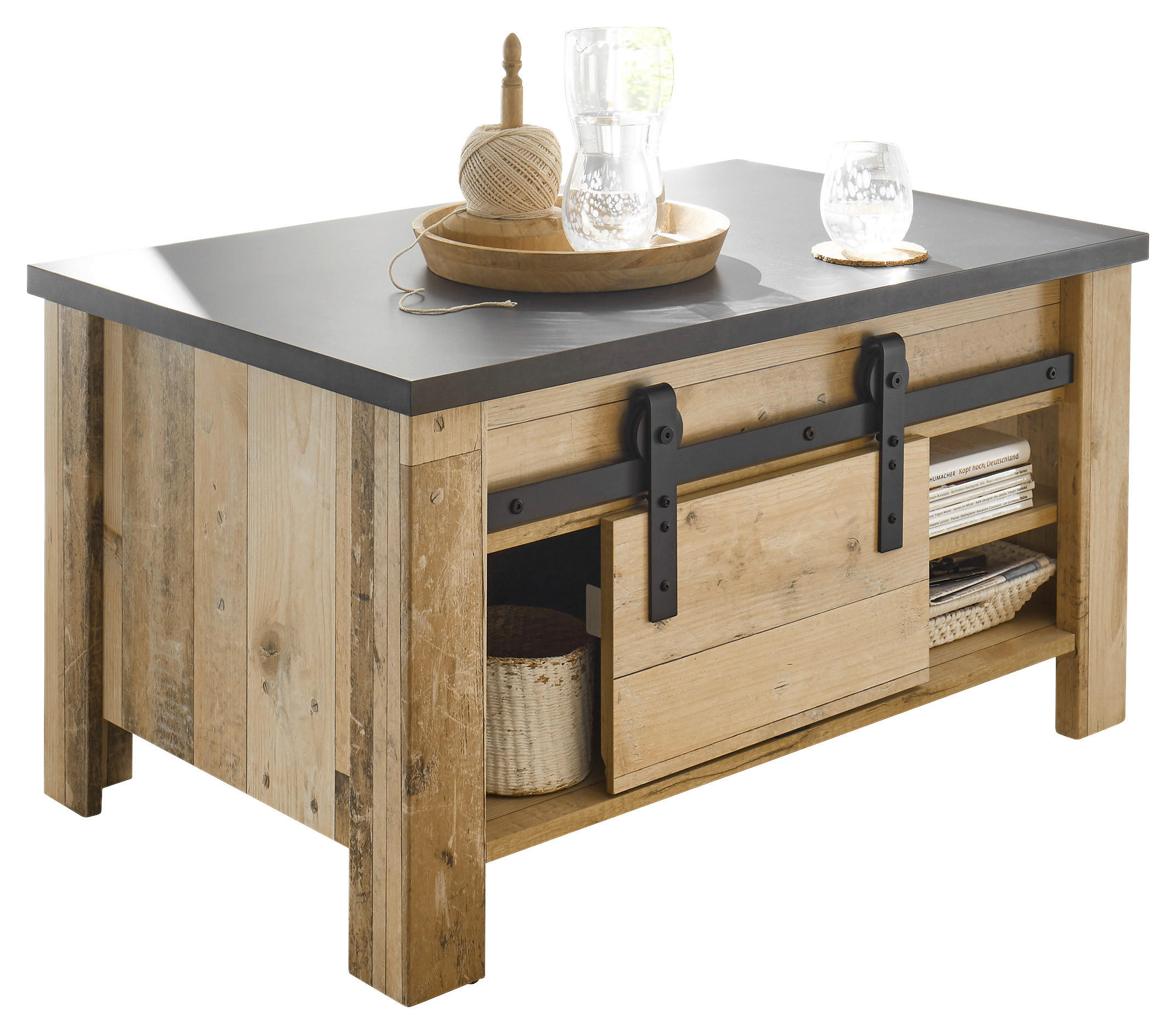 Couchtisch Sherwood B/H/T: ca. 92x50x50 cm Sherwood - Eiche/anthrazit (92,00/50,00/50,00cm)