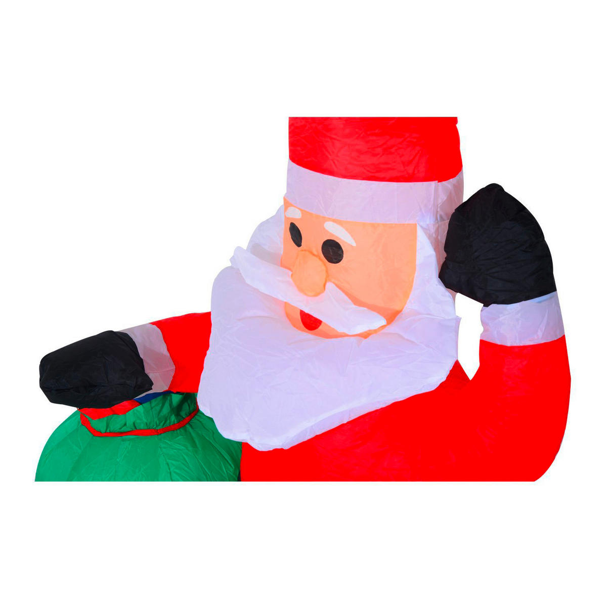 HOMCOM Weihnachtsmann LED-Weihnachtsmann_aufblasbar - weiß/rot (70,00/45,00/120,00cm) - HOMCOM