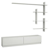 Wohnwand Ahenk weiß B/H/T: ca. 160x32,9x31,3 cm Ahenk - weiß (160,00/32,90/31,30cm) - moebel17