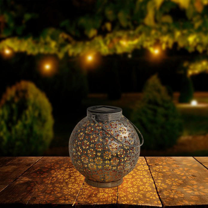 LED Deko-Solarleuchte  2er-Set NV5285459 silber Eisen B/H/T: ca. 18x19,5x18 cm LED Deko-Solarleuchte  2er-Set - silber (18,00/19,50/18,00cm) - Näve Leuchten