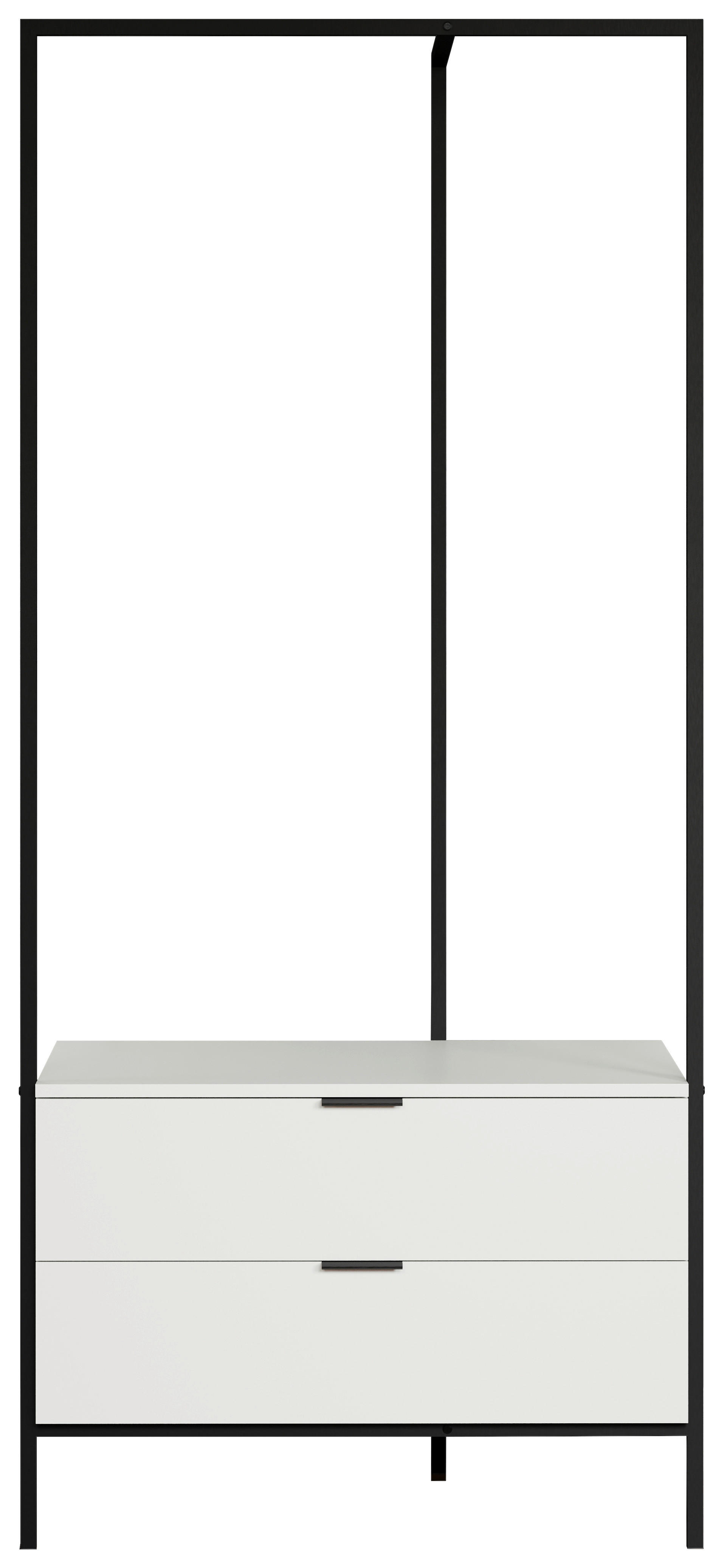 Garderobe Jody weiß matt schwarz B/H/T: ca. 85x190x47 cm Jody - weiß/schwarz (85,00/190,00/47,00cm) - Trendteam