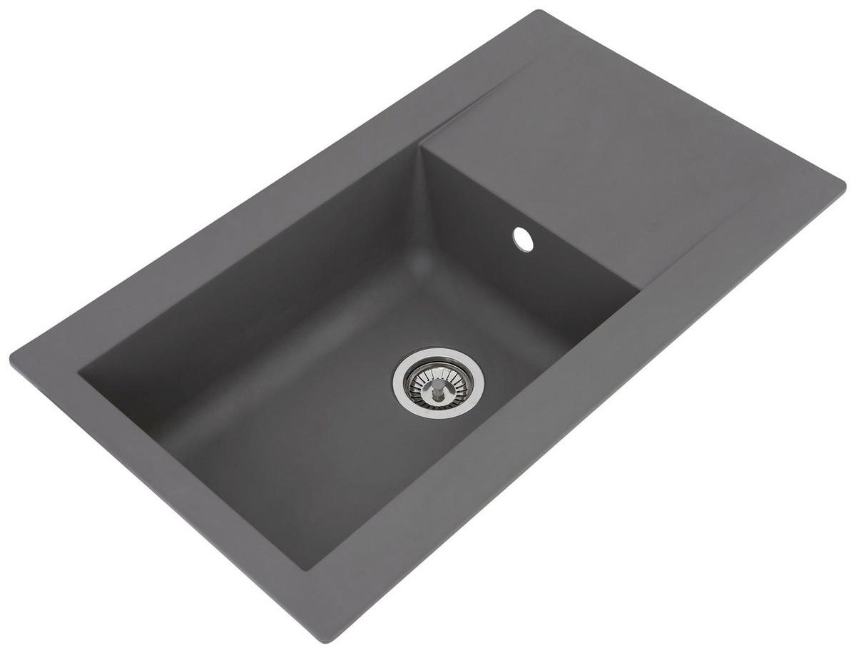 Respekta Einbauspüle Denver 86 x 50 G Beton grau Mineralite B/H/T: ca. 86x20x50 cm Denver 86 x 50 G - Beton/grau (86,00/20,00/50,00cm) - Respekta