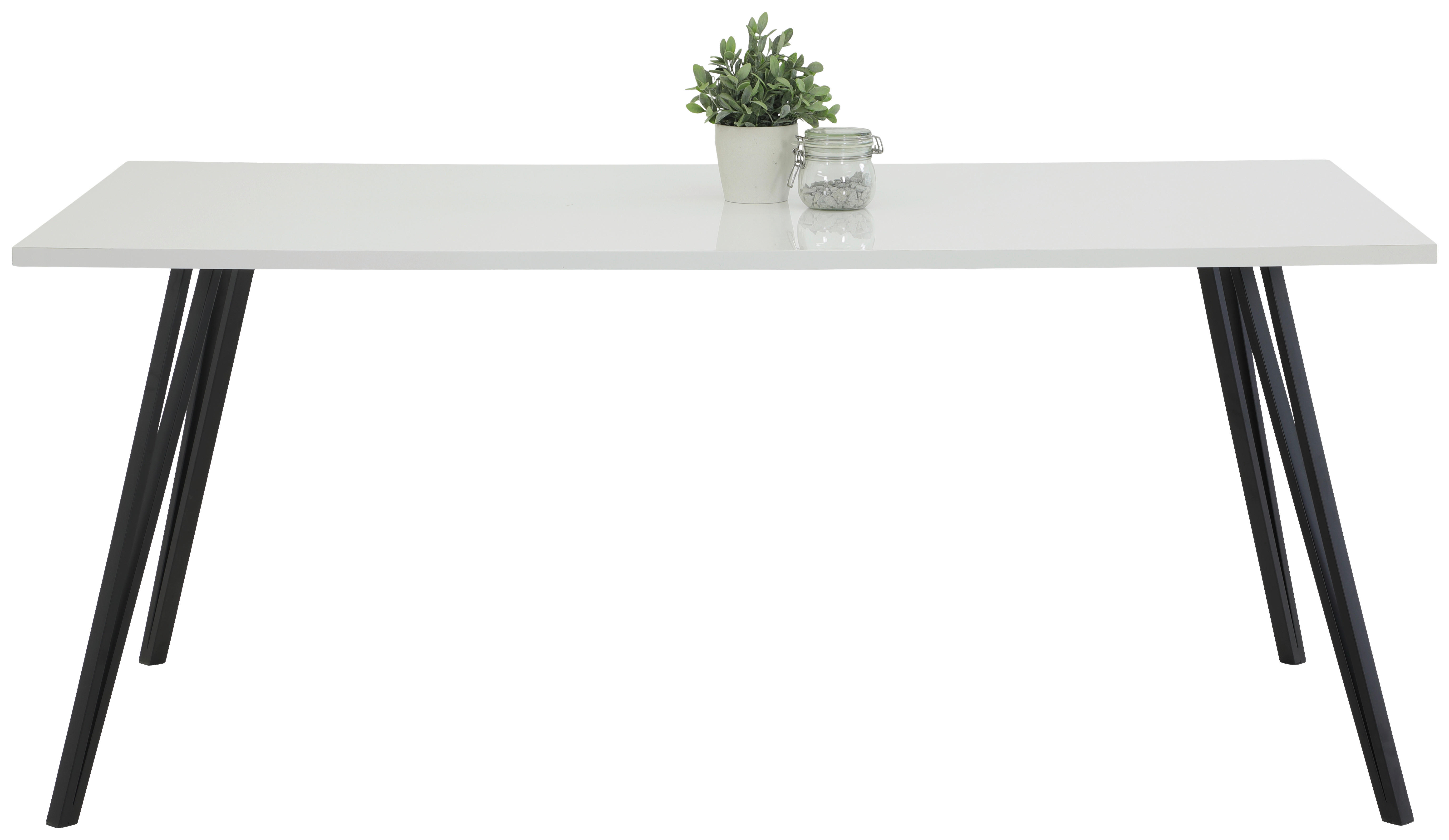 Esstisch Jennifer weiß schwarz B/T: ca. 180x90 cm Jennifer - weiß/schwarz (180,00/90,00cm)