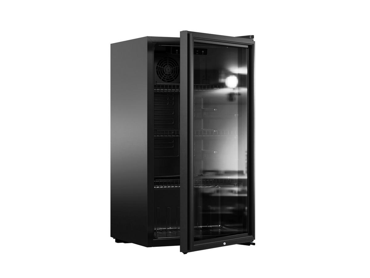 PKM Stand-Kühlschrank GKS83B schwarz B/H/T: ca. 44,5x83x47 cm Glastürkühlschrank GKS83B - schwarz (44,50/83,00/47,00cm) - PKM