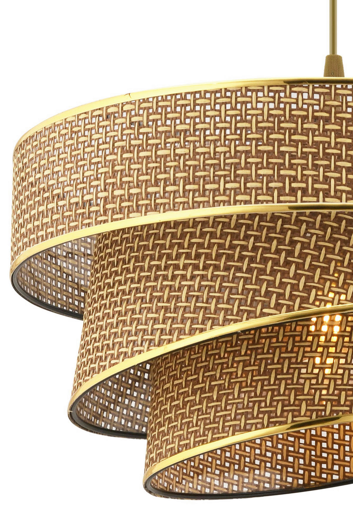 Opviq Pendelleuchte beige gold Metall Baumwolle B/H/L: ca. 40x72x40 cm E27 1 Brennstellen Couper Hazeran - beige/gold (40,00/40,00/72,00cm) - Opviq