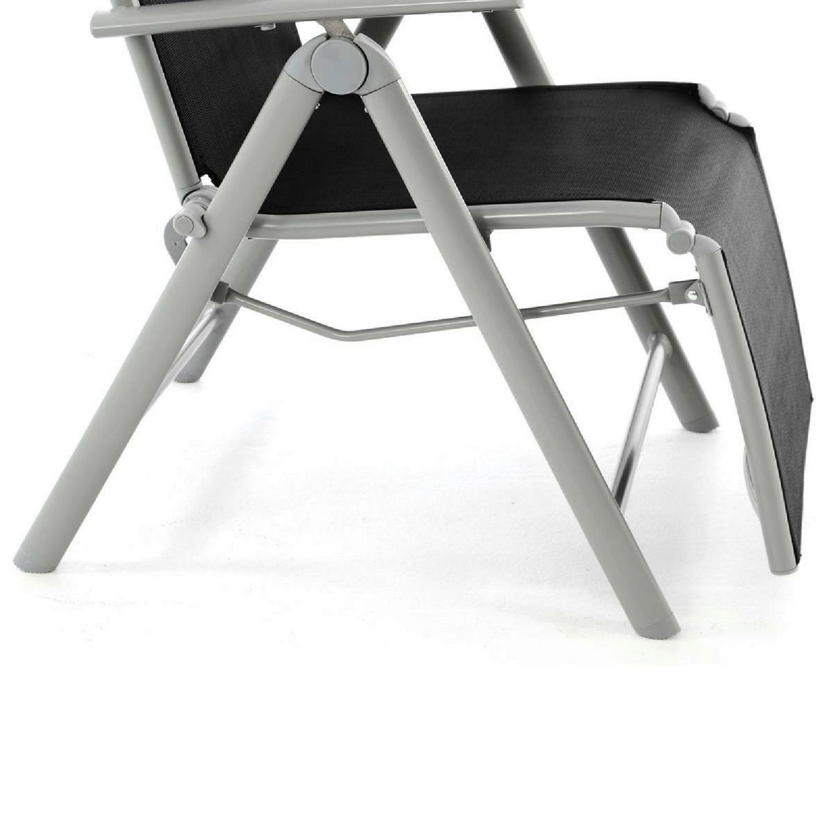 VCM Sonnenliege-Set schwarz Textilene B/H/T: ca. 59x113x74 cm Sonnenliegeset - hellgrau/schwarz (59,00/113,00/74,00cm) - VCM