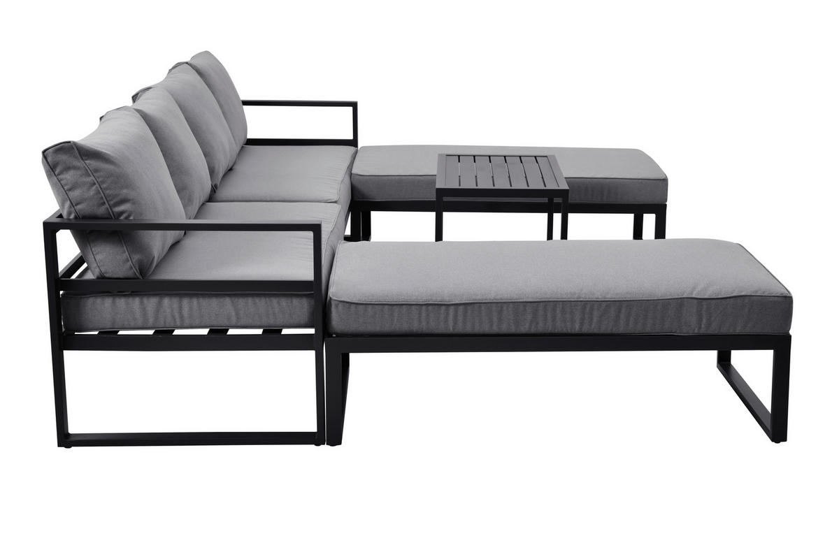 Loungeset Bilbao schwarz Stahl Bilbao - schwarz/grau