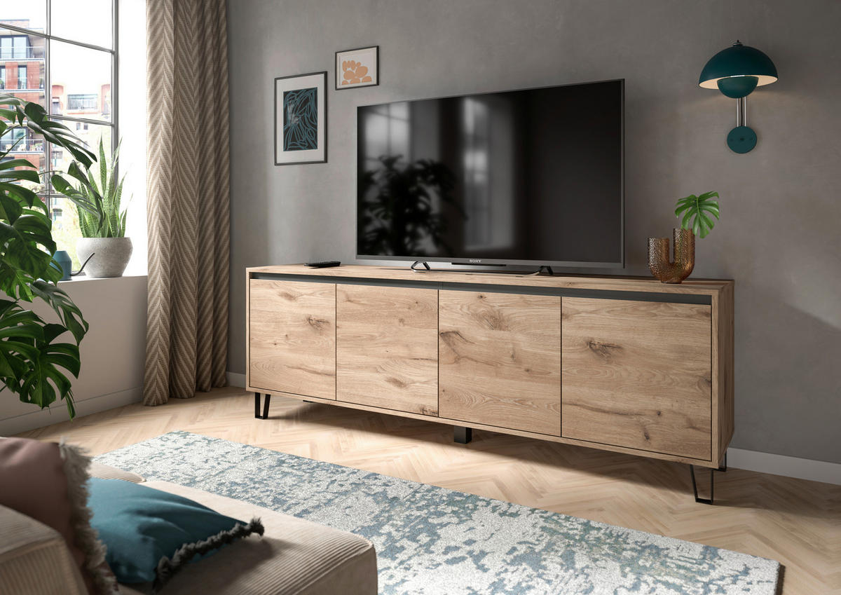 TV-Lowboard Balton Oak Eiche Viking Nachbildung B/H/T: ca. 184x67x40 cm Balton - Oak (184,00/67,00/40,00cm)