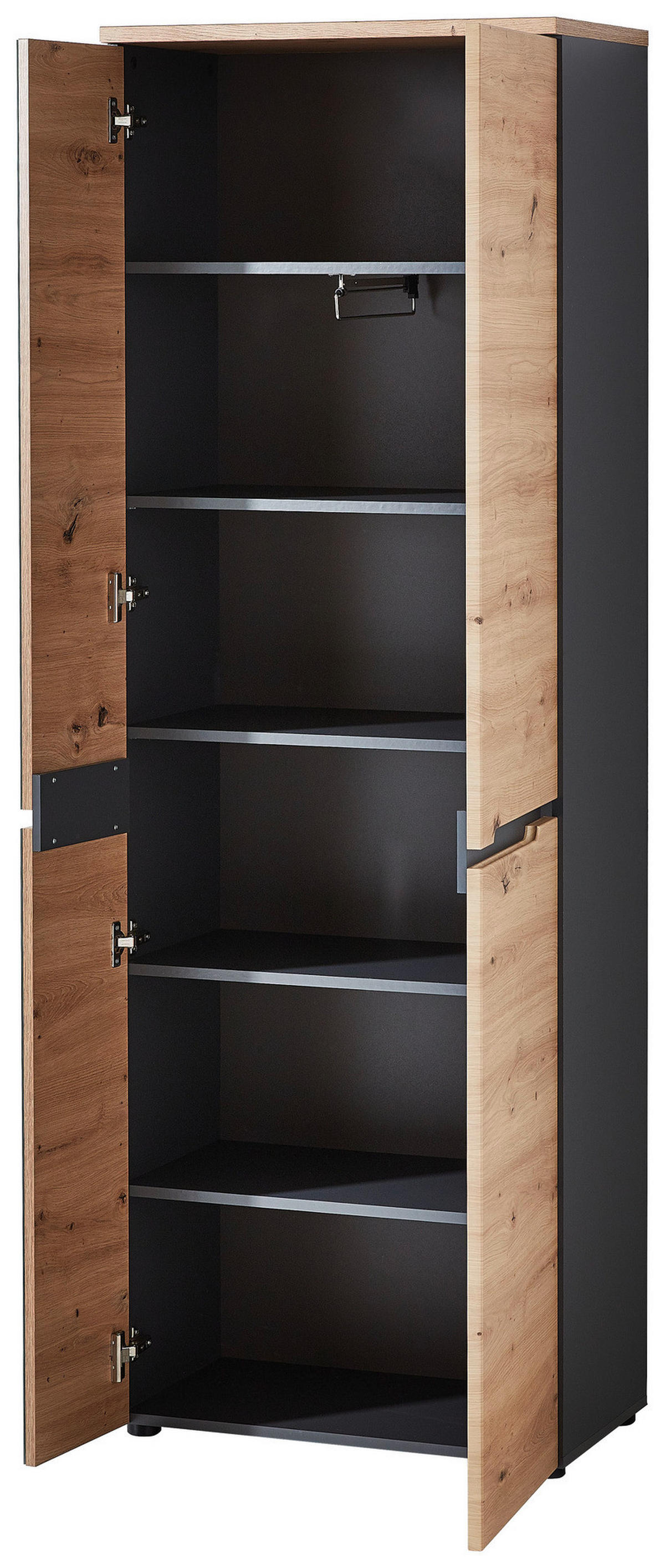 Garderobenschrank Memphis Eiche Artisan Nachbildung Graphit B/H/T: ca. 65x197x38 cm Memphis - Eiche/Graphit (65,00/197,00/38,00cm)
