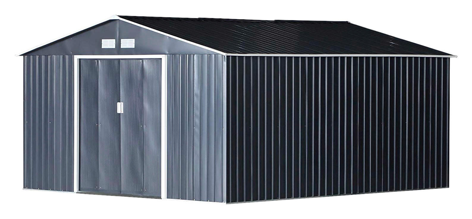 Outsunny Gartenschrank grau Stahl B/H/T: ca. 340x200x382 cm Gartenschrank - grau (340,00/200,00/382,00cm) - Outsunny