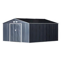 Outsunny Gartenschrank grau Stahl B/H/T: ca. 340x200x382 cm Gartenschrank - grau (340,00/200,00/382,00cm) - Outsunny