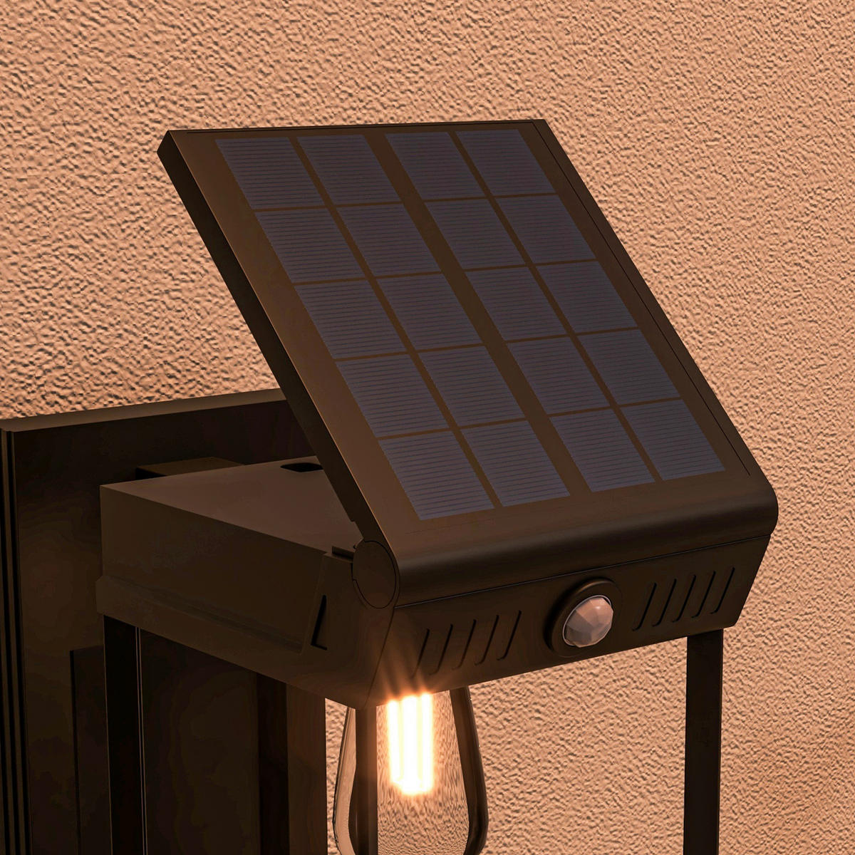 Solar Wandleuchte schwarz Kunststoff B/H/L: ca. 24x24x14 cm Solar Wandleuchte - schwarz (14,00/24,00/24,00cm) - Outsunny