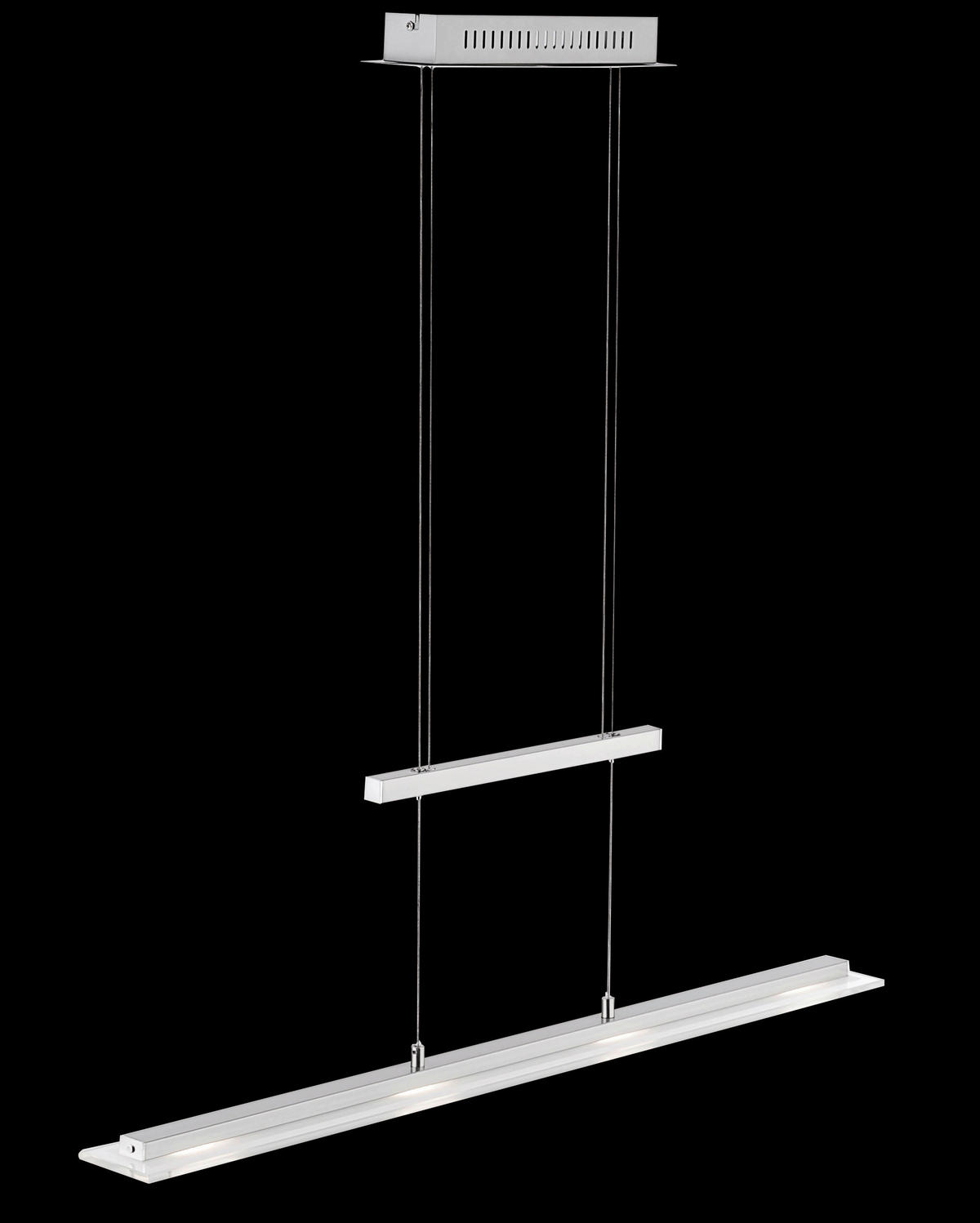 Fischer & Honsel LED-Pendelleuchte 211224 nickel matt Chrom Glas Metall B/H/T: ca. 88x150x9 cm 4.0 Brennstellen Tenso TW - nickel matt/Chrom (88,00/150,00/9,00cm) - Fischer & Honsel