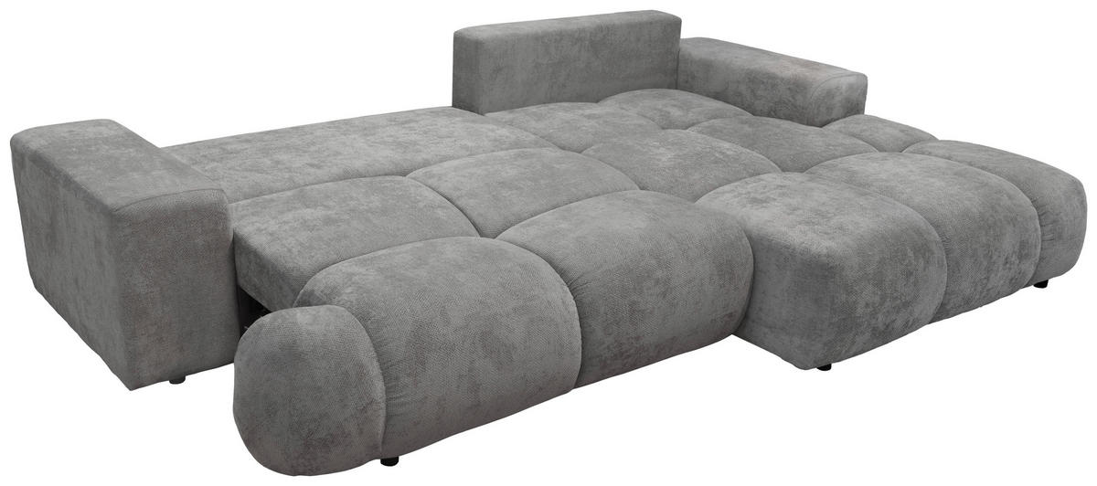 Ecksofa Rossano grau Microfaser B/H/T: ca. 288x69x187 cm Rossano - schwarz/grau (288,00/69,00/187,00cm)
