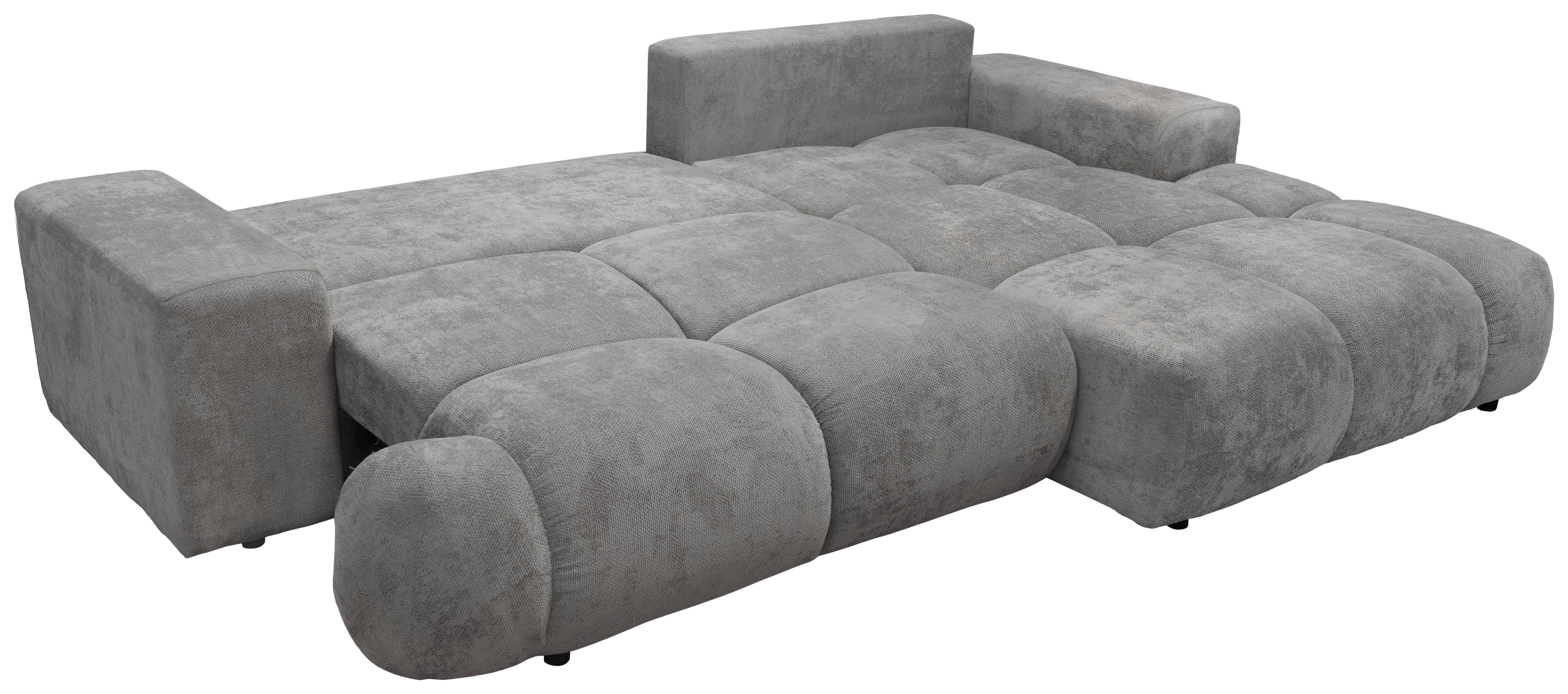 Thumbnail - Ecksofa mit Bettfunktion grau Microfaser B/H/T: ca. 288x69x187 cm