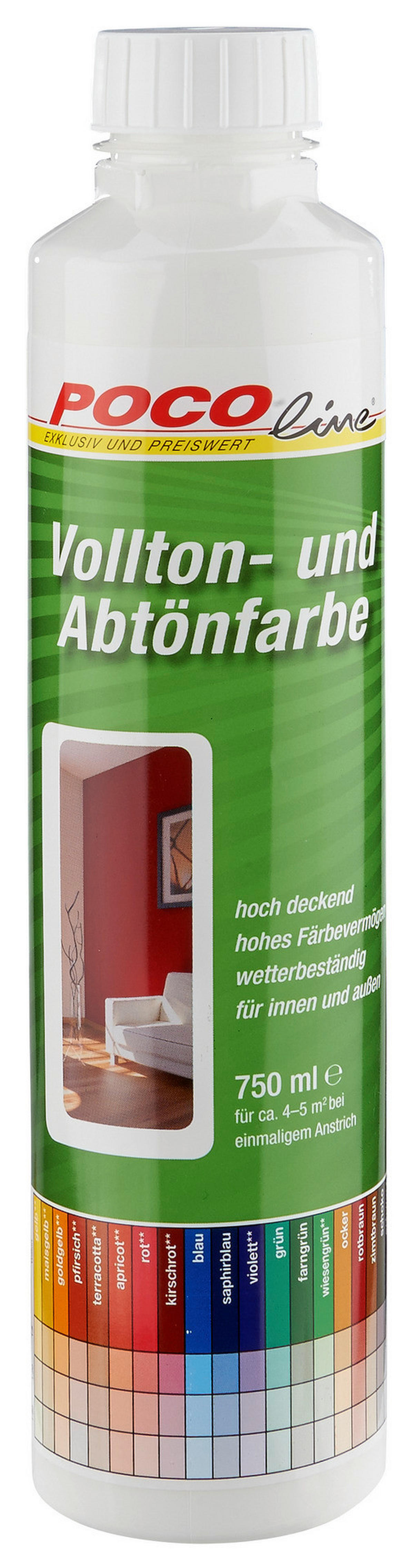 POCOline Vollton- und Abtönfarbe weiß ca. 0,75 l Voll+Abtönfarbe 750ml weiß - weiß (750ml) - POCOline
