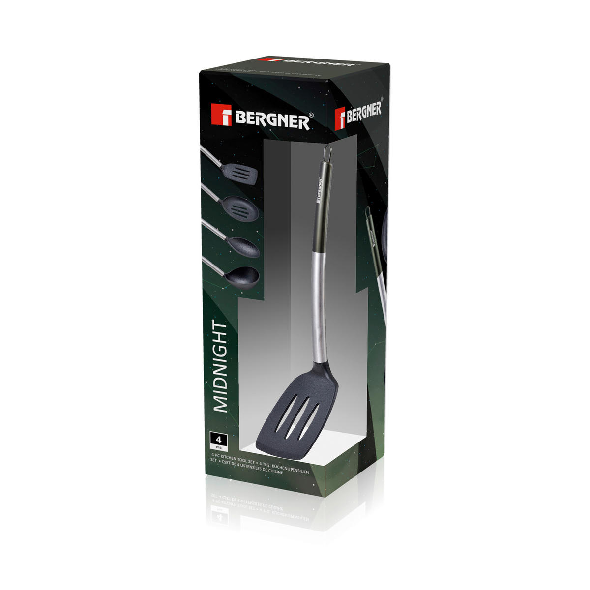 BERGNER Küchenhelferset Midnight schwarz Nylon Midnight - schwarz/silber - BERGNER