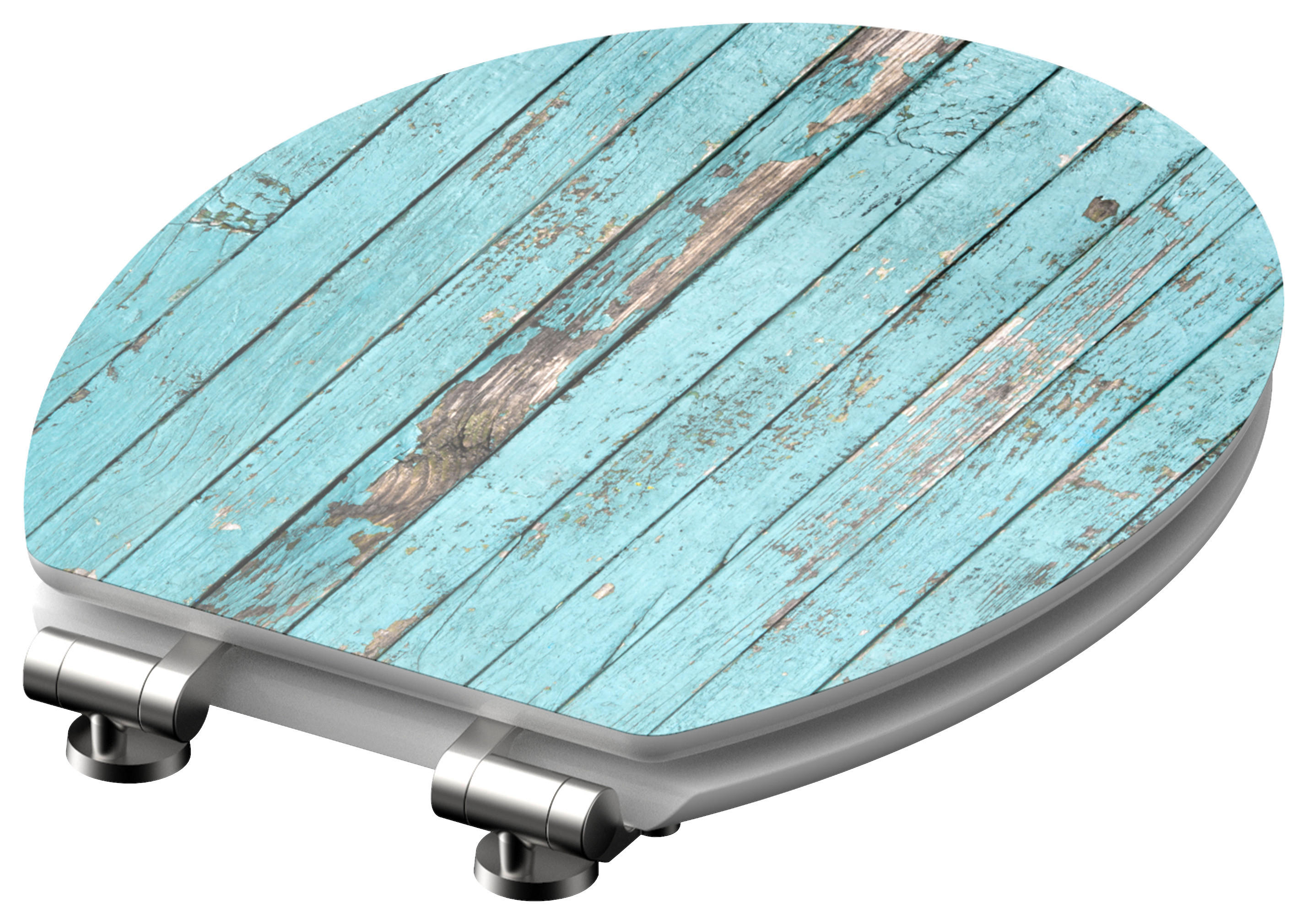 WC-Sitz MDF B/H/L: ca. 6,8x49x38,5 cm WC-Sitz-Blue_Wood MDF - (38,50/6,80/49,00cm) - Eisl