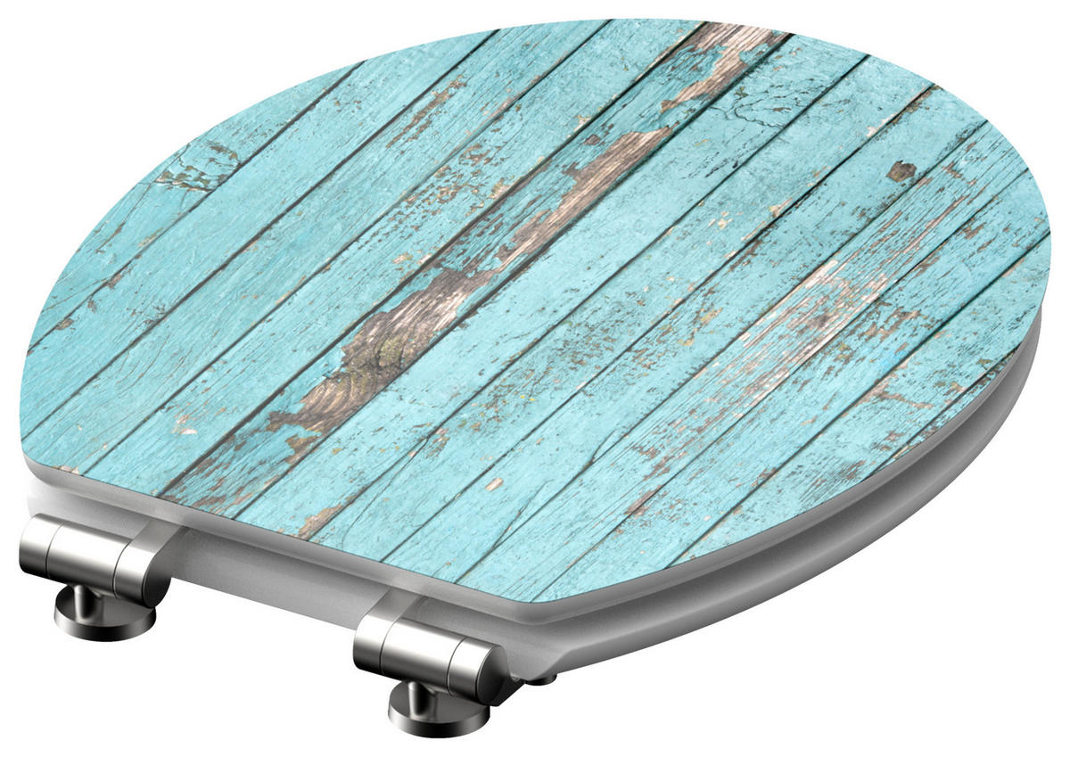 WC-Sitz MDF B/H/L: ca. 6,8x49x38,5 cm WC-Sitz-Blue_Wood MDF - (38,50/6,80/49,00cm) - Eisl