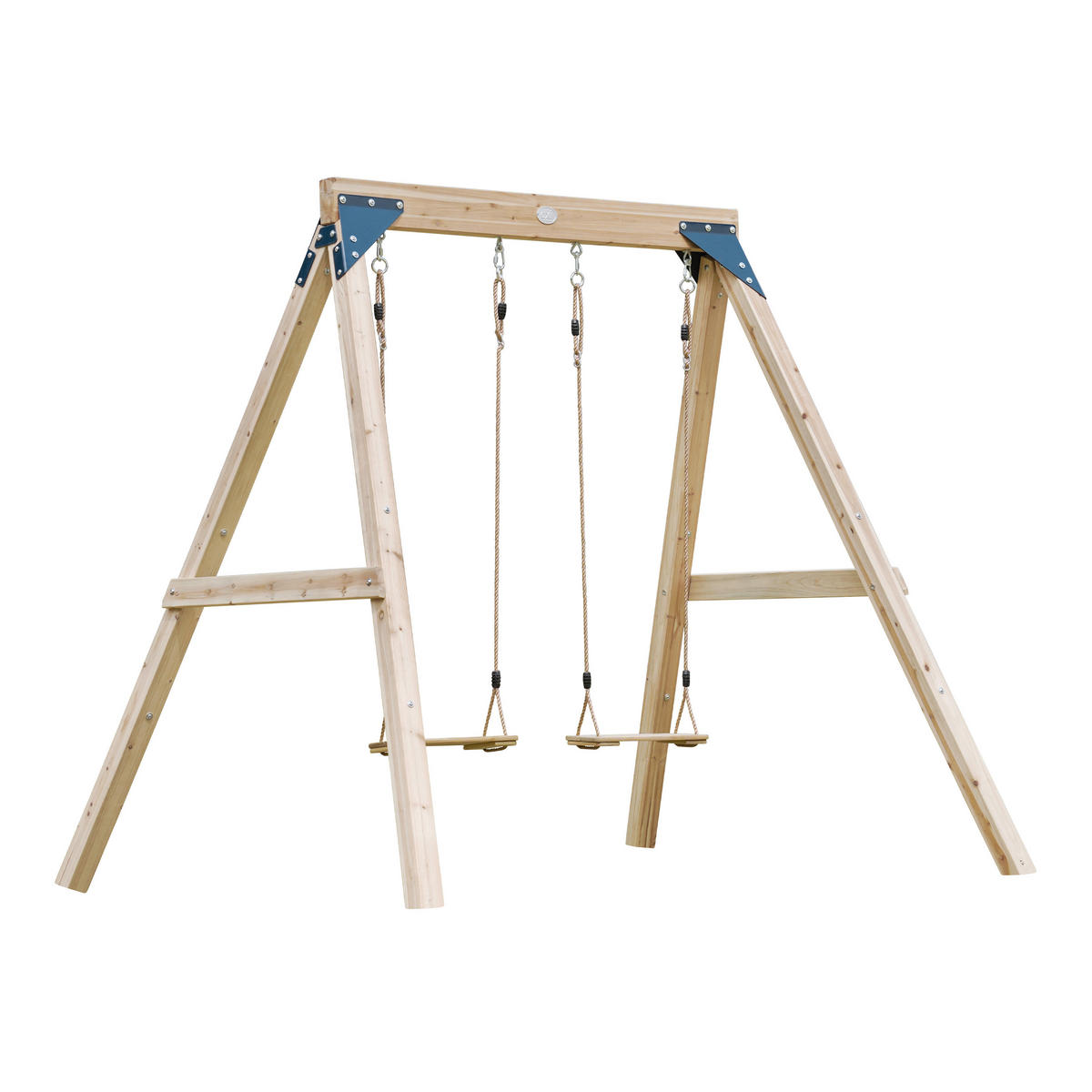 AXI Doppelschaukel Yuna braun B/H/L: ca. 224x208x186 cm Yuna - blau/braun (186,00/224,00/208,00cm) - AXI