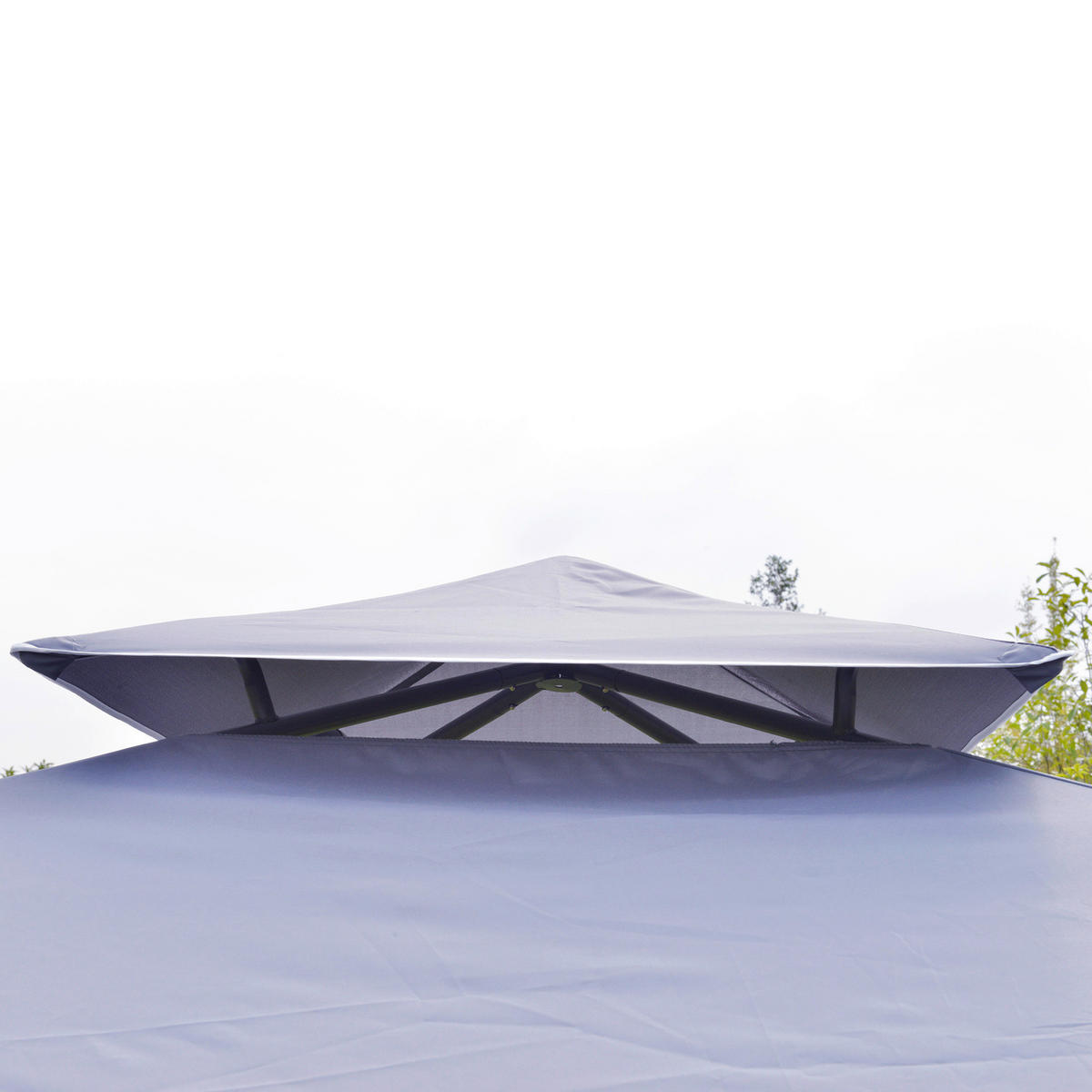 Outsunny Pavillon grau Metall B/H/L: ca. 345x268x345 cm Pavillon - grau (345,00/345,00/268,00cm) - Outsunny