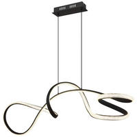 GLOBO LED-Pendelleuchte SWIRL 67341S schwarz Metall Kunststoff B/H/L: ca. 33x120x108 cm 1.0 Brennstellen SWIRL - schwarz (108,00/33,00/120,00cm) - GLOBO