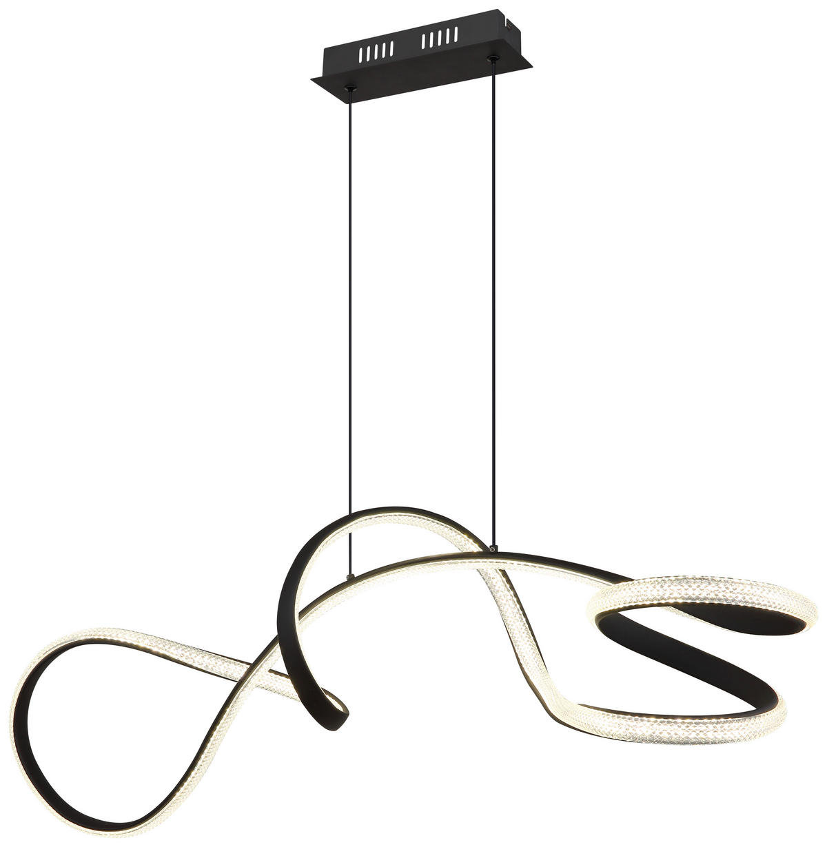 GLOBO LED-Pendelleuchte SWIRL 67341S schwarz Metall Kunststoff B/H/L: ca. 33x120x108 cm 1.0 Brennstellen SWIRL - schwarz (108,00/33,00/120,00cm) - GLOBO