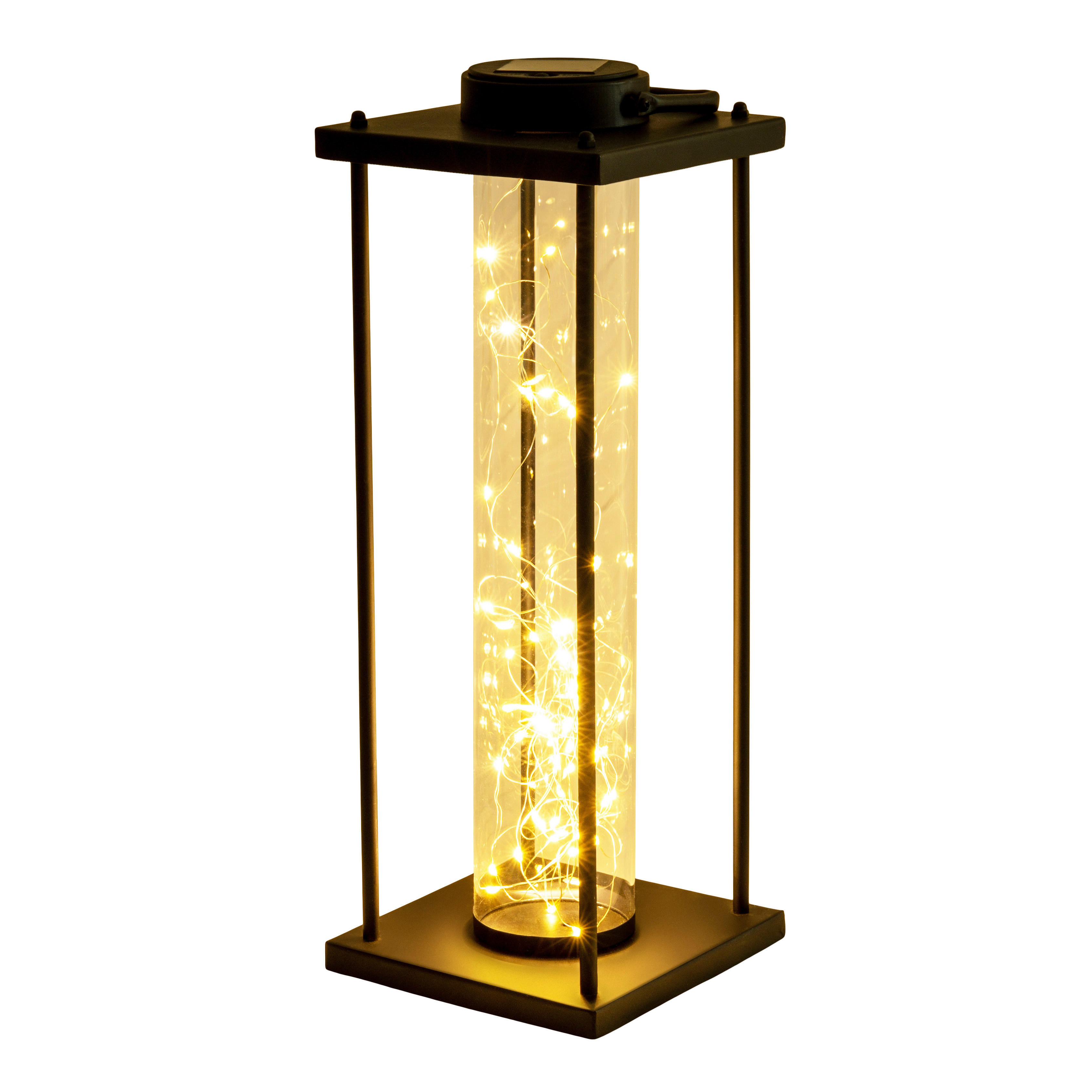 LED-Solarleuchte 5294922 schwarz Metall Glas B/H/T: ca. 16,5x51,5x16,5 cm LED Solarleuchte "FAIRYLIGHT" - schwarz (16,50/51,50/16,50cm) - Näve Leuchten