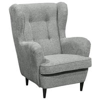 Sessel Oskar grau Velourstoff B/H/T: ca. 78x102x98 cm Oskar - schwarz/grau (78,00/102,00/98,00cm)