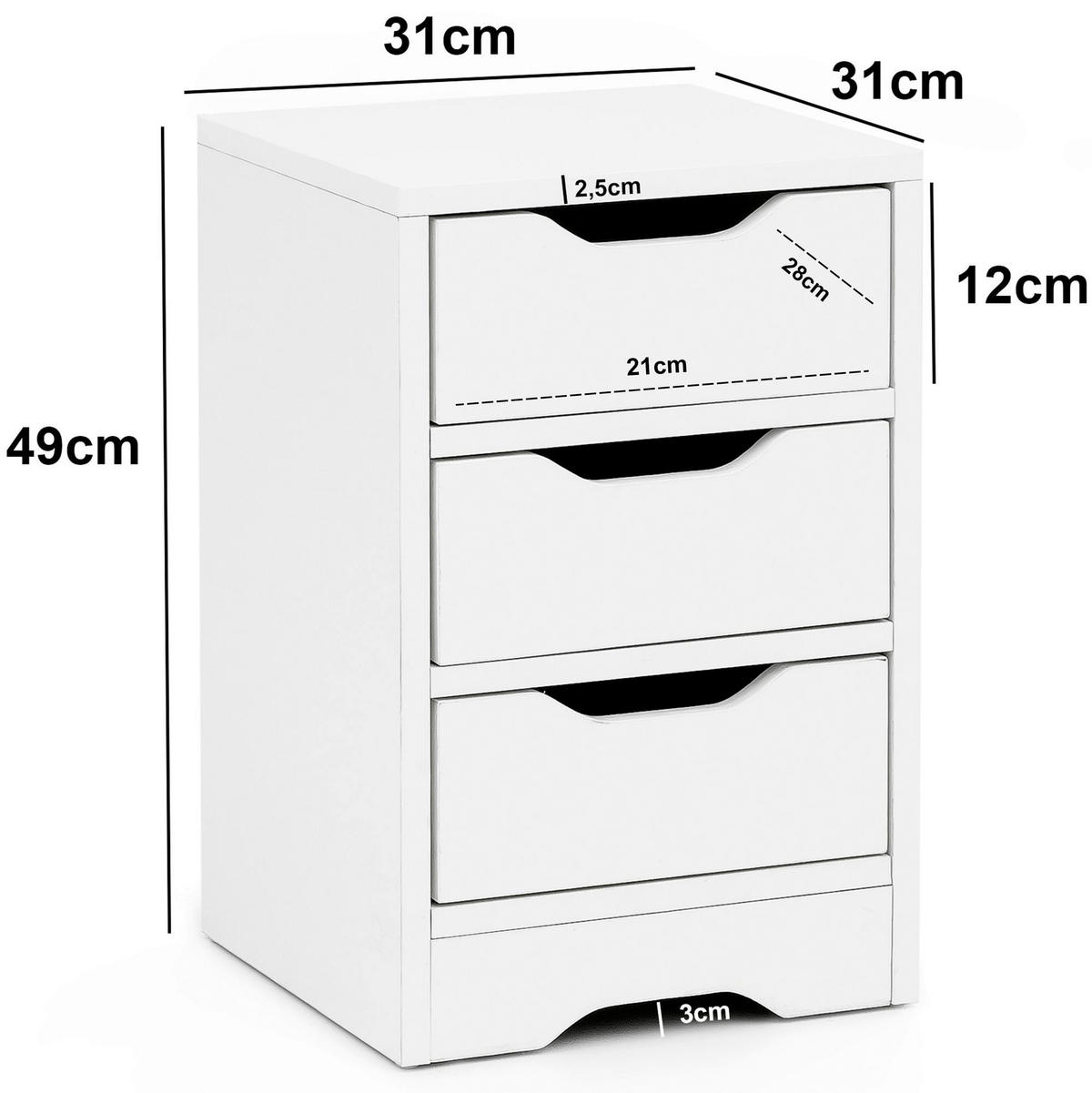 Nachtkonsole weiß B/H/T: ca. 31x49x31 cm Nachtkonsole - weiß (31,00/49,00/31,00cm) - Wohnling