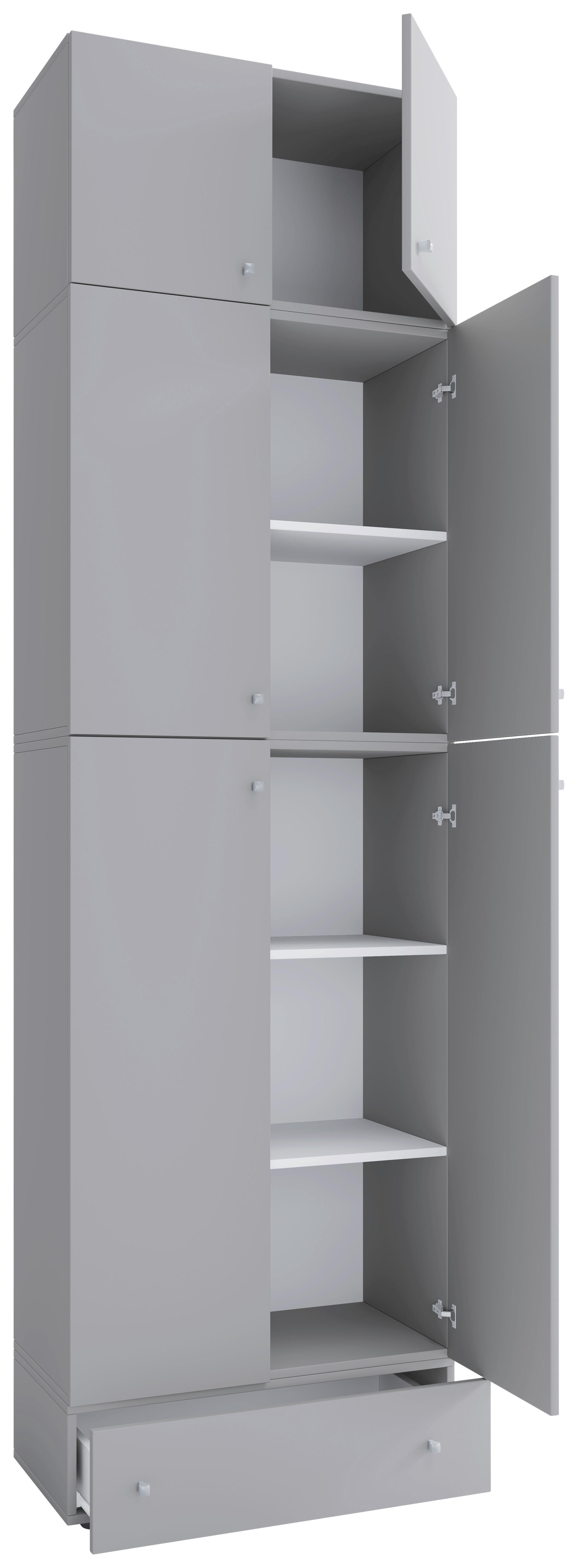 Kleiderschrank Lona grau B/H/T: ca. 70x240x39 cm Lona - weiß/grau (70,00/240,00/39,00cm) - VCM Möbel