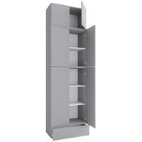 Kleiderschrank Lona grau B/H/T: ca. 70x240x39 cm Lona - weiß/grau (70,00/240,00/39,00cm) - VCM Möbel