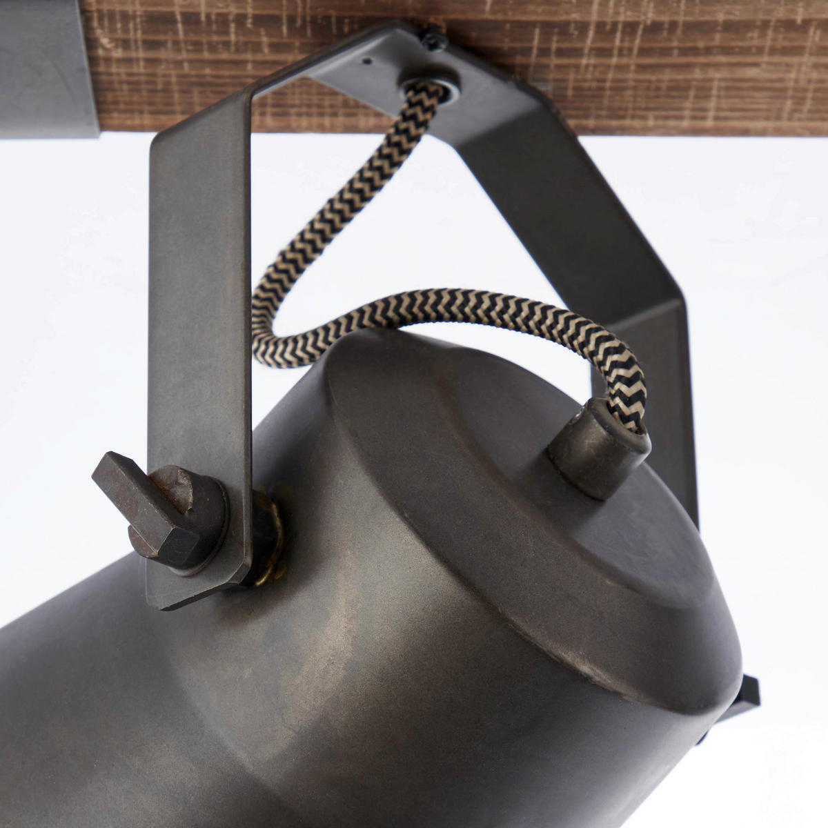 Brilliant Spotbalken 82129/46 schwarz braun Metall Holz B/H/T: ca. 40x24x17 cm E27 2 Brennstellen Plow - braun/schwarz (40,00/24,00/17,00cm) - Brilliant