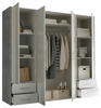 Kleiderschrank Valencia Beton Optik B/H/T: ca. 206x195x60 cm Valencia - Beton/weiß (206,00/195,00/60,00cm)
