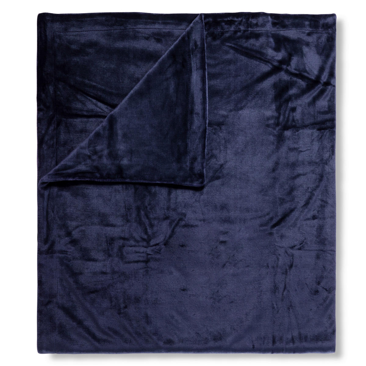 Wohndecke Polysamt blau Polyester B/L: ca. 160x180 cm Wohndecke 160x180 - blau (160,00/180,00cm) - Happiness
