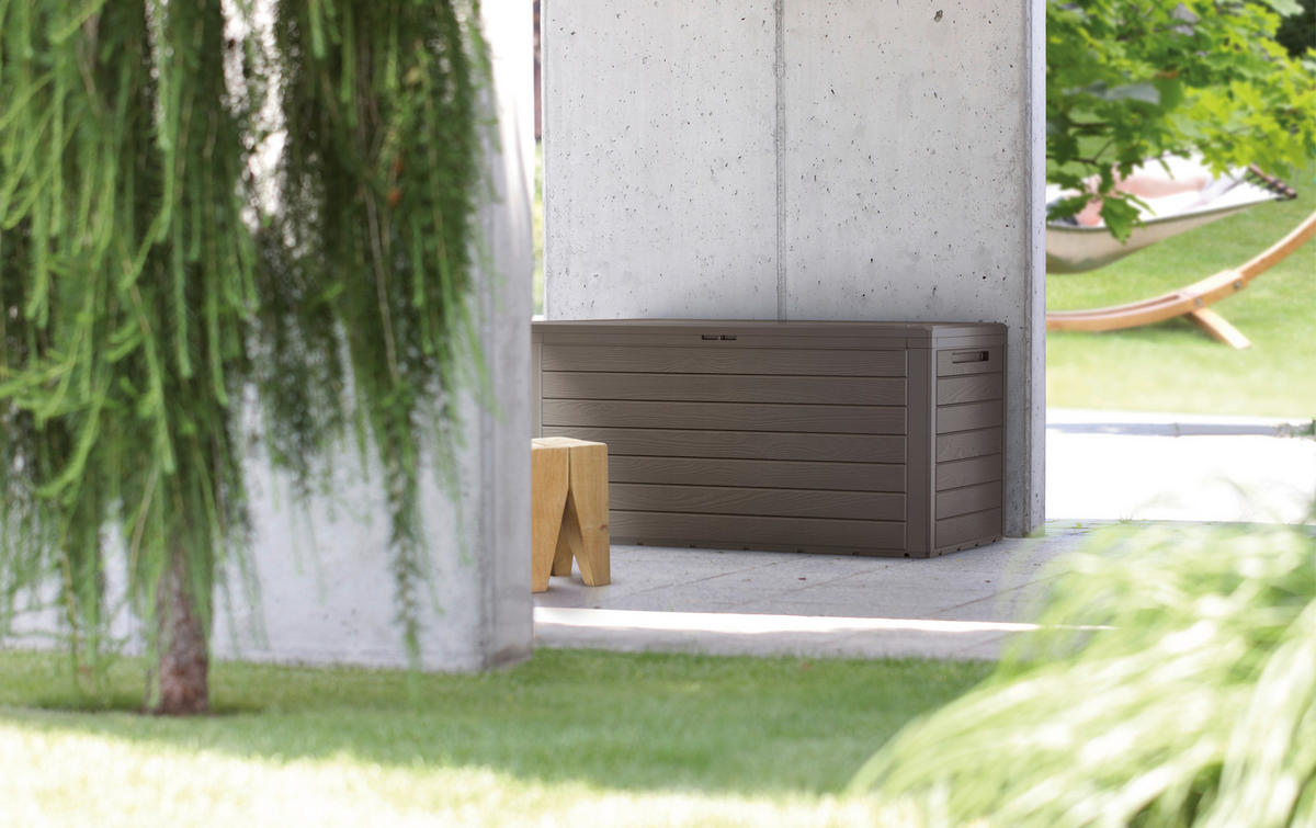 Prosperplast Aufbewahrungsbox WOODEBOX dunkelbraun Kunststoff B/H/L: ca. 43,8x55x78 cm WOODEBOX - dunkelbraun (78,00/43,80/55,00cm) - Prosperplast